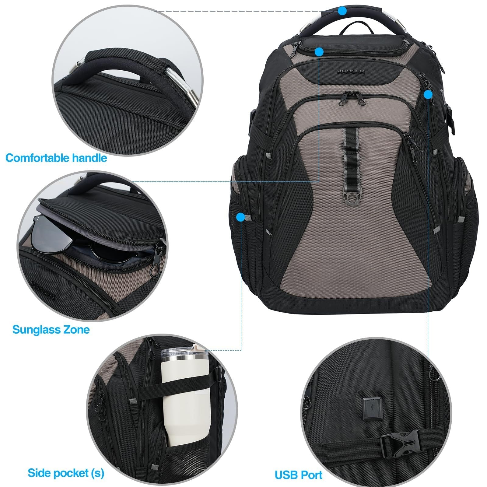 Spacious 18.4" Laptop Backpack for Men & Women   College, Travel, Business Use4