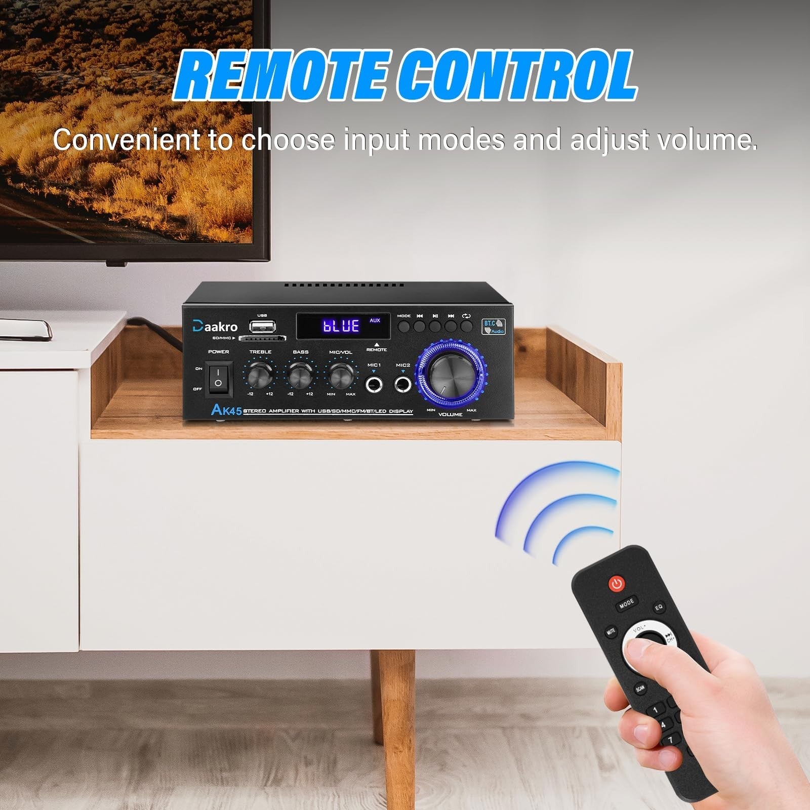 300W 2 Channel Bluetooth Stereo Audio Amplifier, Hi Fi Sound, Home Theater4