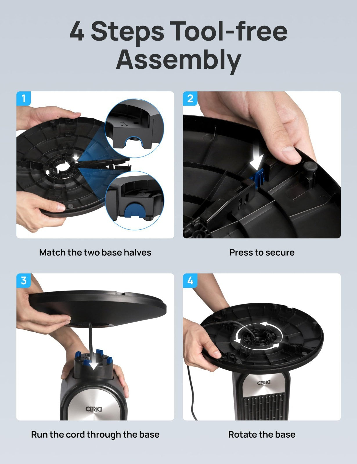 Bladeless Tower Fan with 9 Speeds, 90° Oscillation, 20dB Quiet, 12H Timer   Idea7