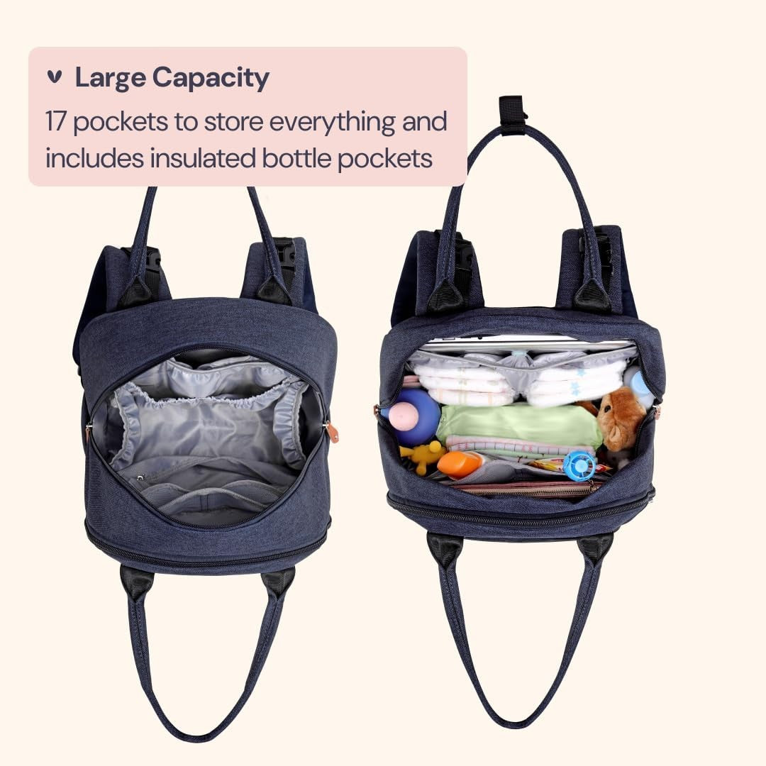 Multi Function Diaper Bag Backpack   Water Resistant Baby Travel Tote, Changing3