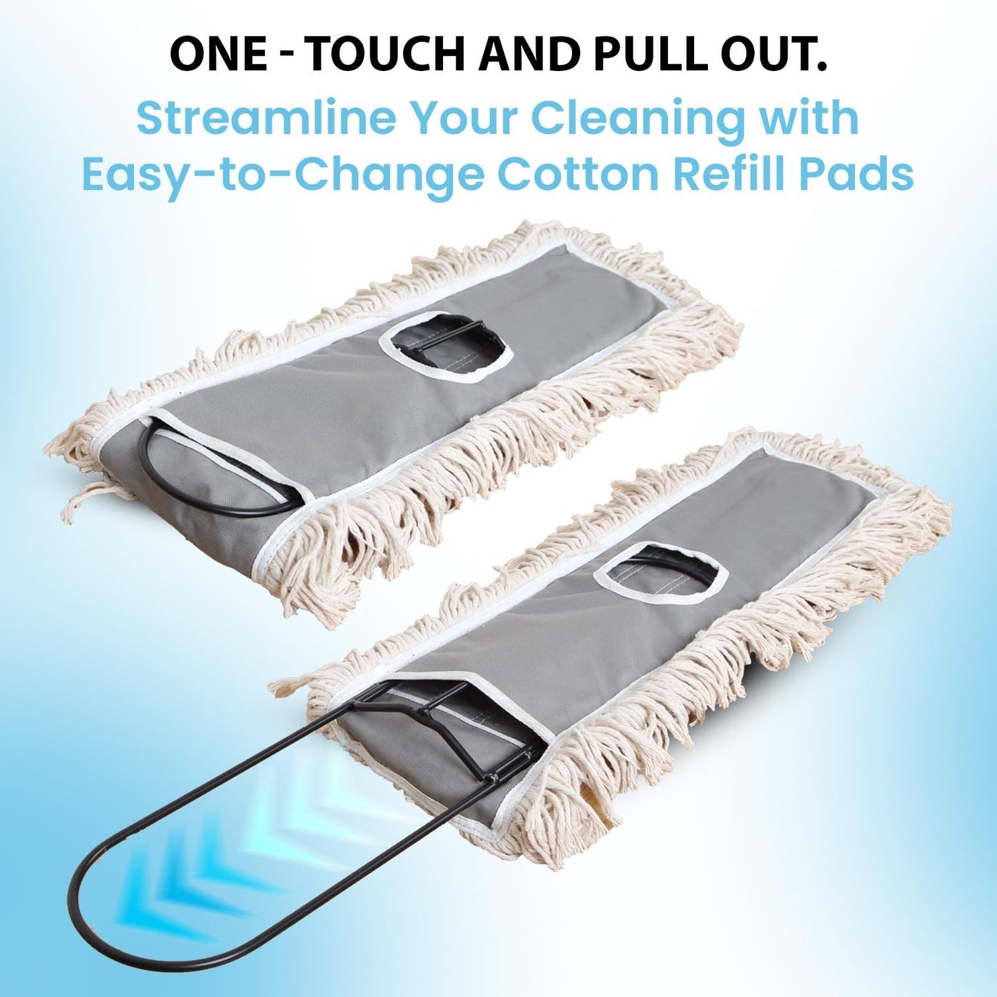 24" Industrial Cotton Dust Mop with Adjustable Steel Handle - Commercial Floor C5