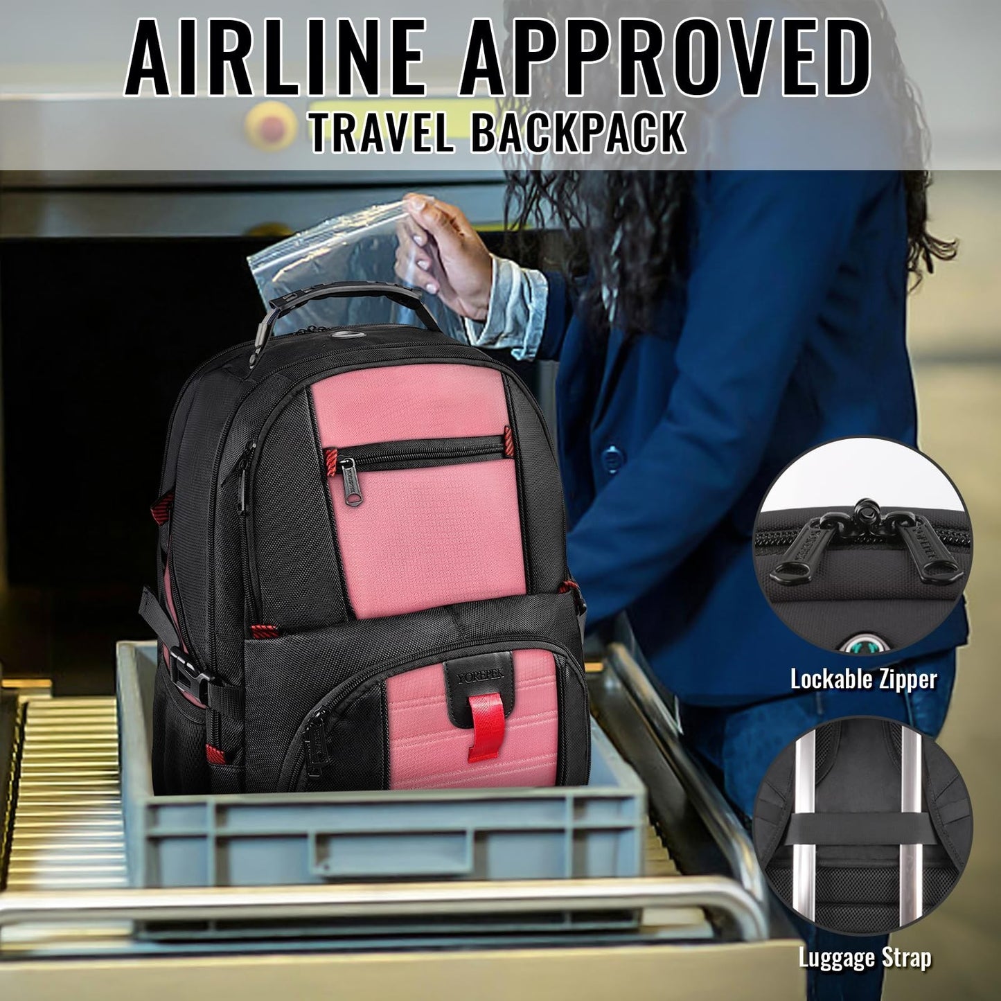 Large Laptop Backpack for Women, Heavy Duty Travel Bag, Waterproof, Stylish Desi4