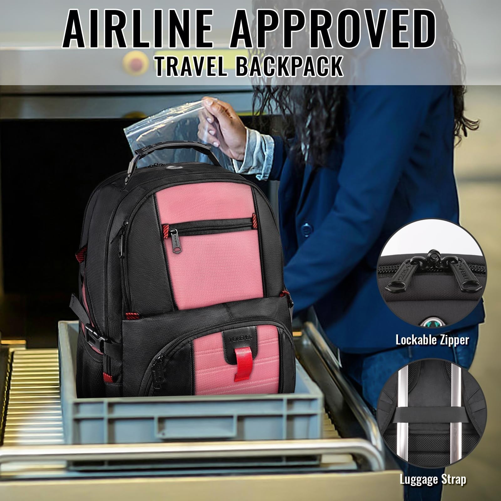 Large Laptop Backpack for Women, Heavy Duty Travel Bag, Waterproof, Stylish Desi4