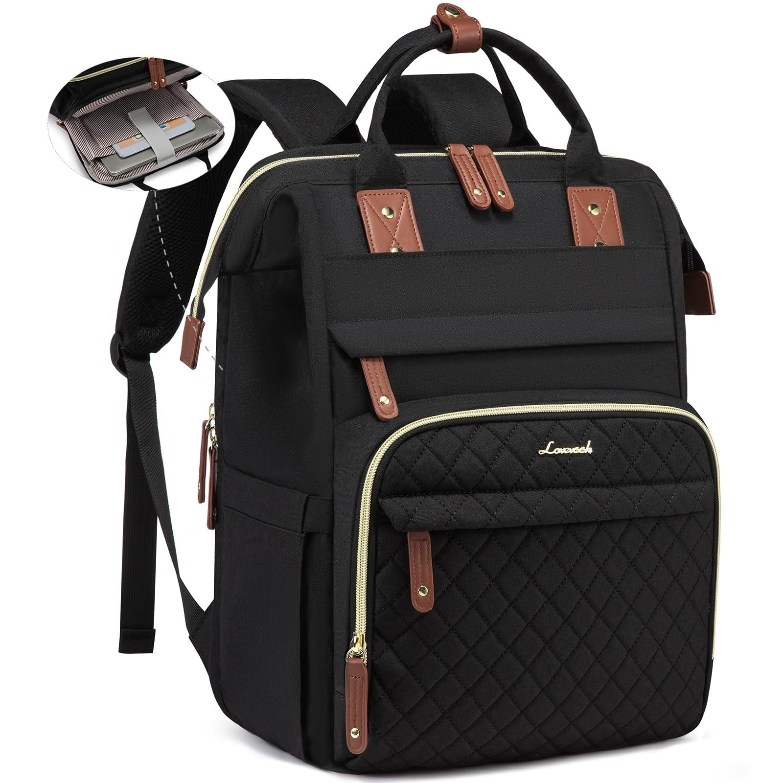 Waterproof 15.6" Laptop Backpack for Women   Nurse, Teacher, Travel Bag, College1