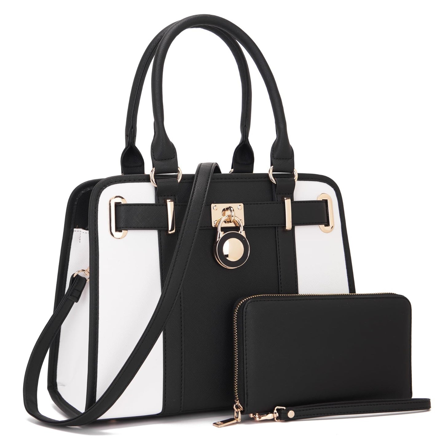 Structured Satchel Tote Handbag Set for Women - Stylish Purses with RFID Wallet1