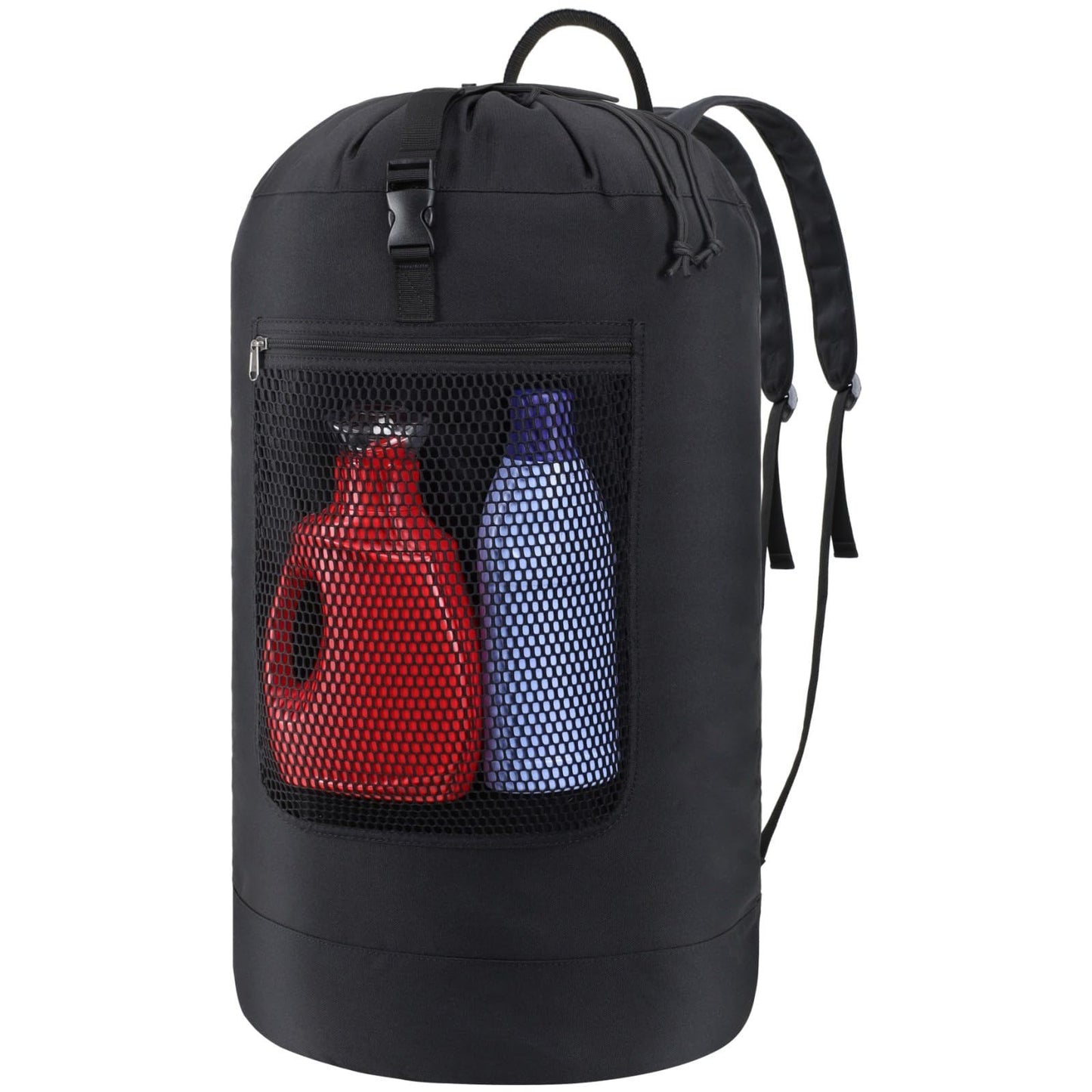 115L Laundry Backpack Bag - Heavy-Duty, Wide Straps, Mesh Pocket, Drawstring - D1