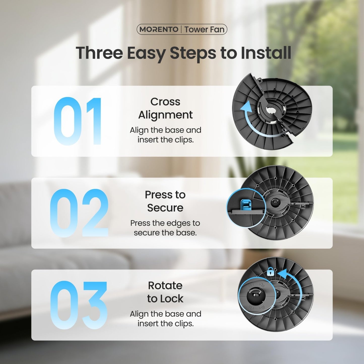 WiFi Smart Tower Fan 36"   Quiet 25dB, 4 Modes & Speeds, Remote, Oscillating, Ti7