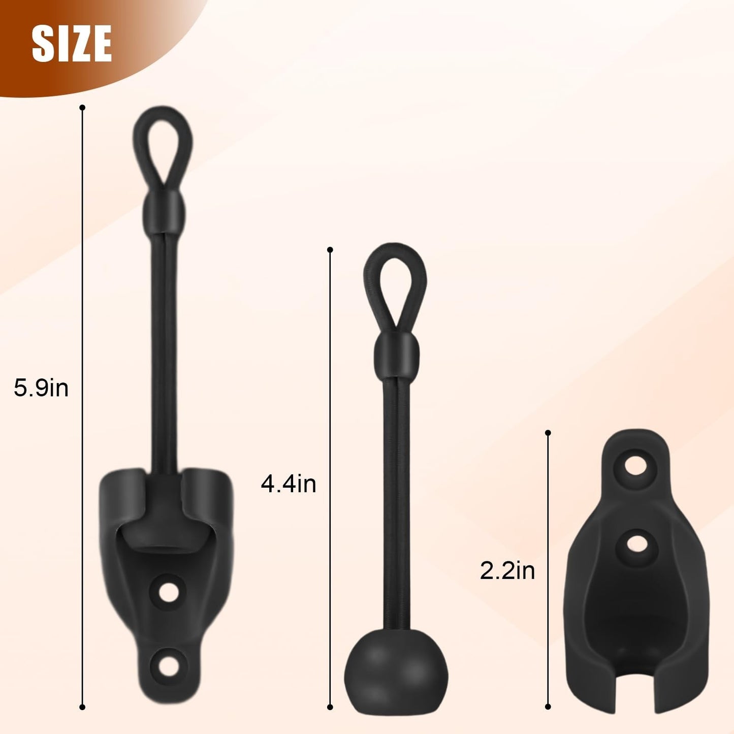 Replacement Parts for Outdoor Roller Shades - Bungee Kit & End Cap Tie Downs (2,2