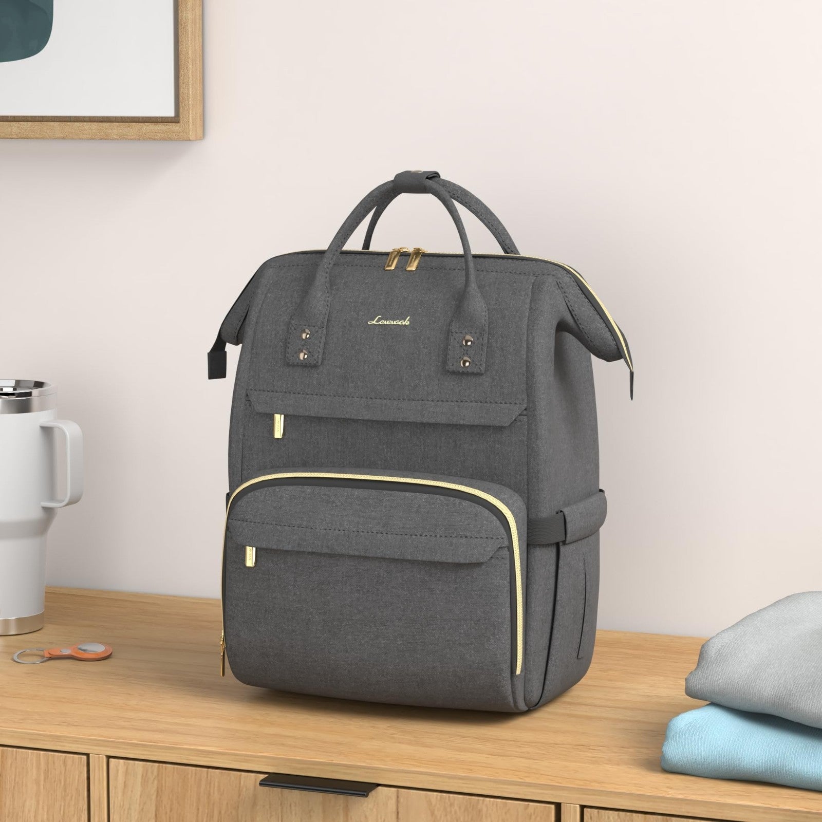 Stylish 15.6" Laptop Backpack for Women, Waterproof Travel Bag with USB Port, Da2