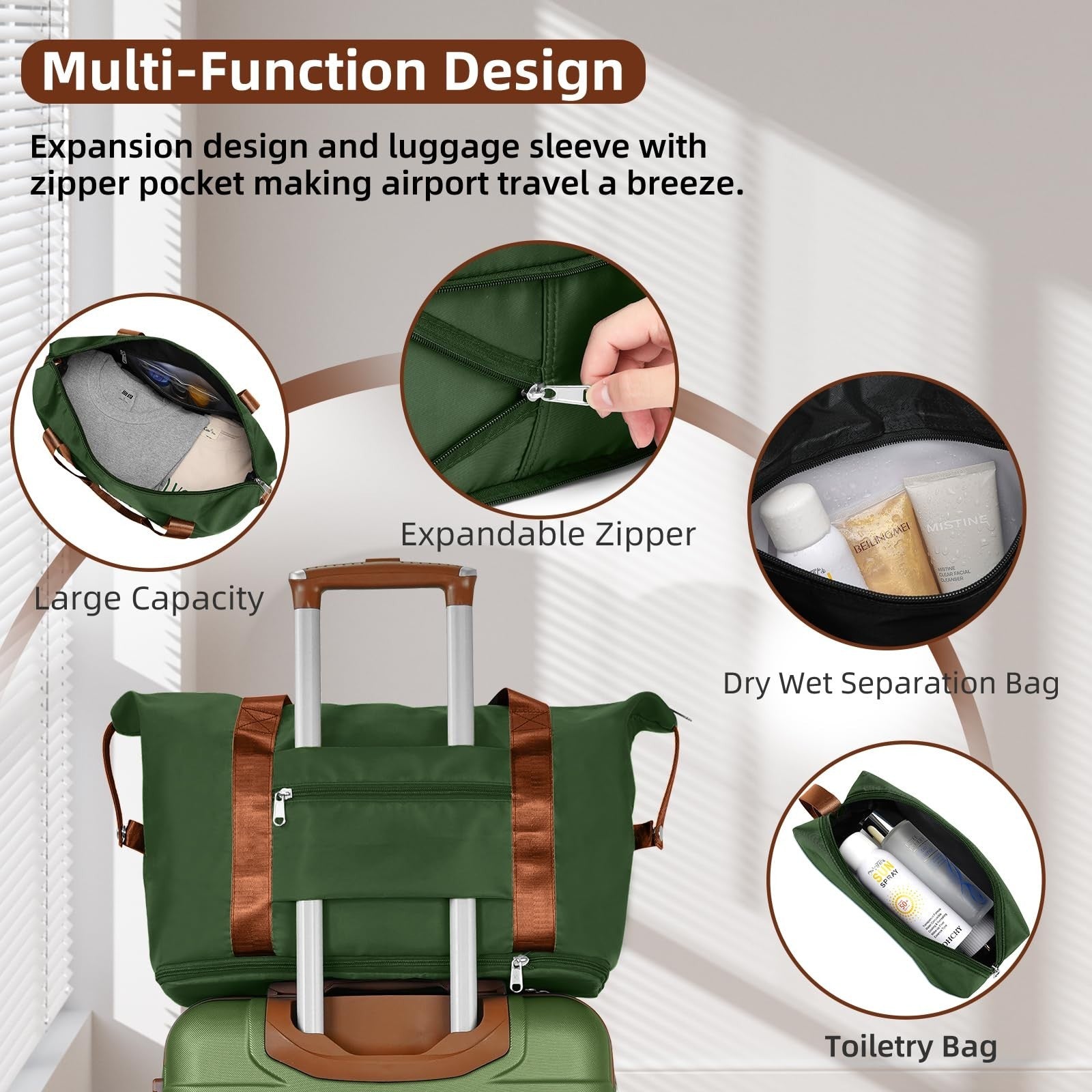 Expandable 6-Piece Luggage Set with Wheels, TSA-Approved, Lightweight Hardshell,4