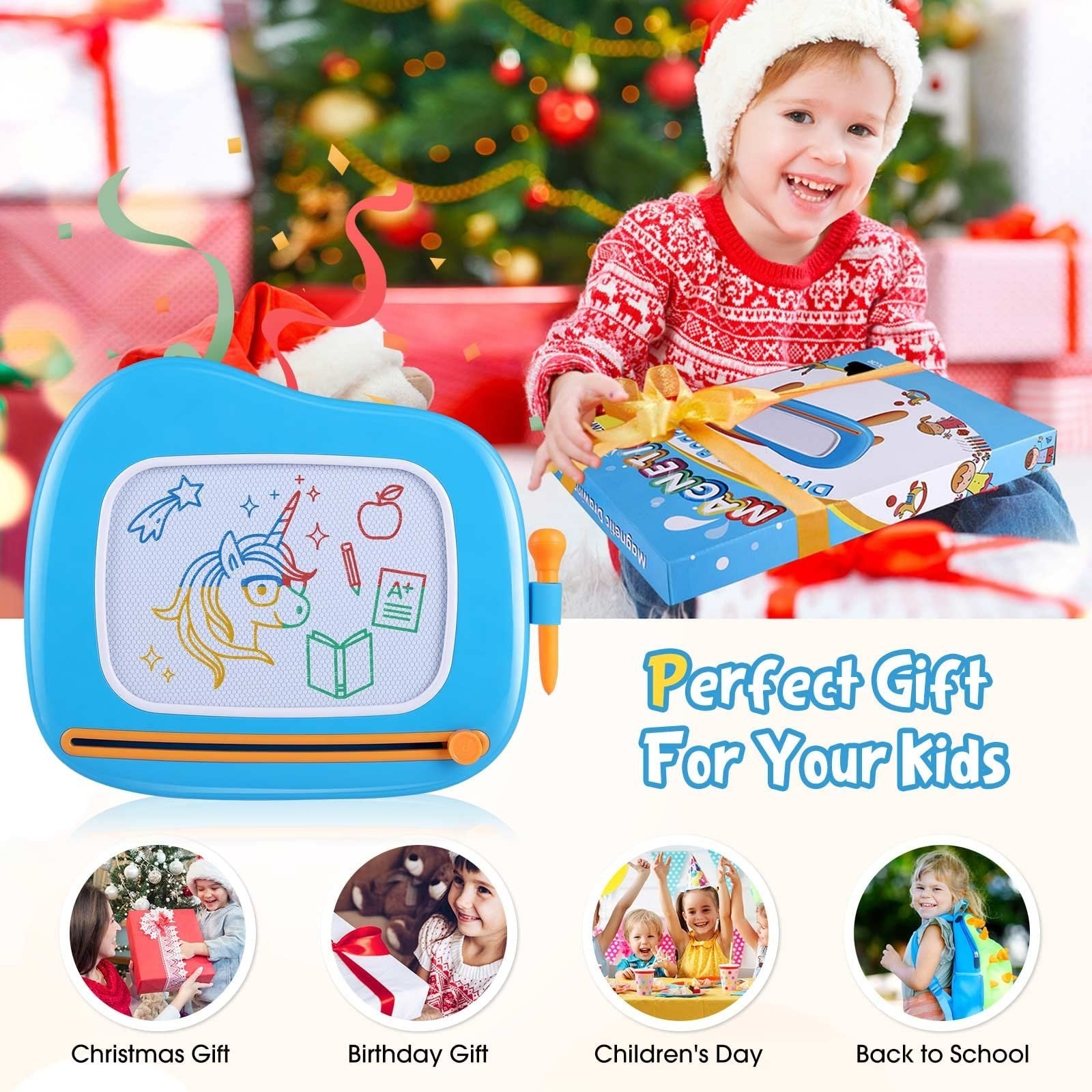Magnetic Drawing Board for Kids - Educational Toy for Toddlers Age 1-3 - Birthda7