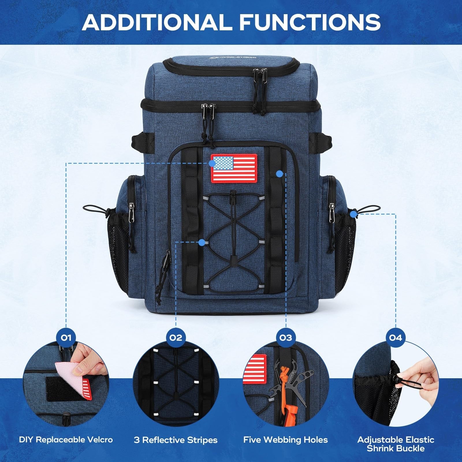 Insulated Backpack Cooler - 35/50 Can, Leakproof Soft Bag, Keeps Food Cold 16H,4