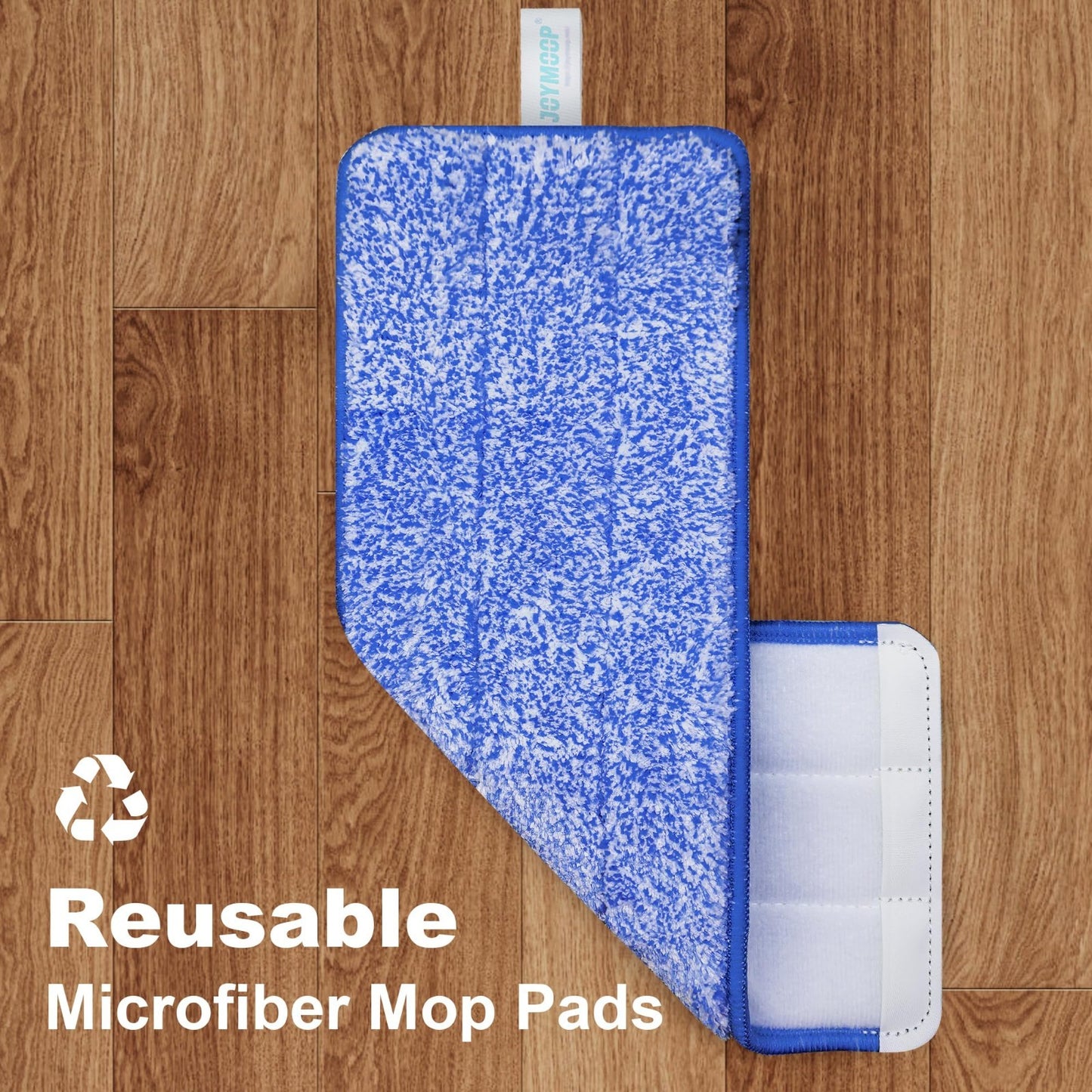 Flat Mop System with Microfiber Pads & Bucket, 60" Long Handle, Floor & Wall Cle9