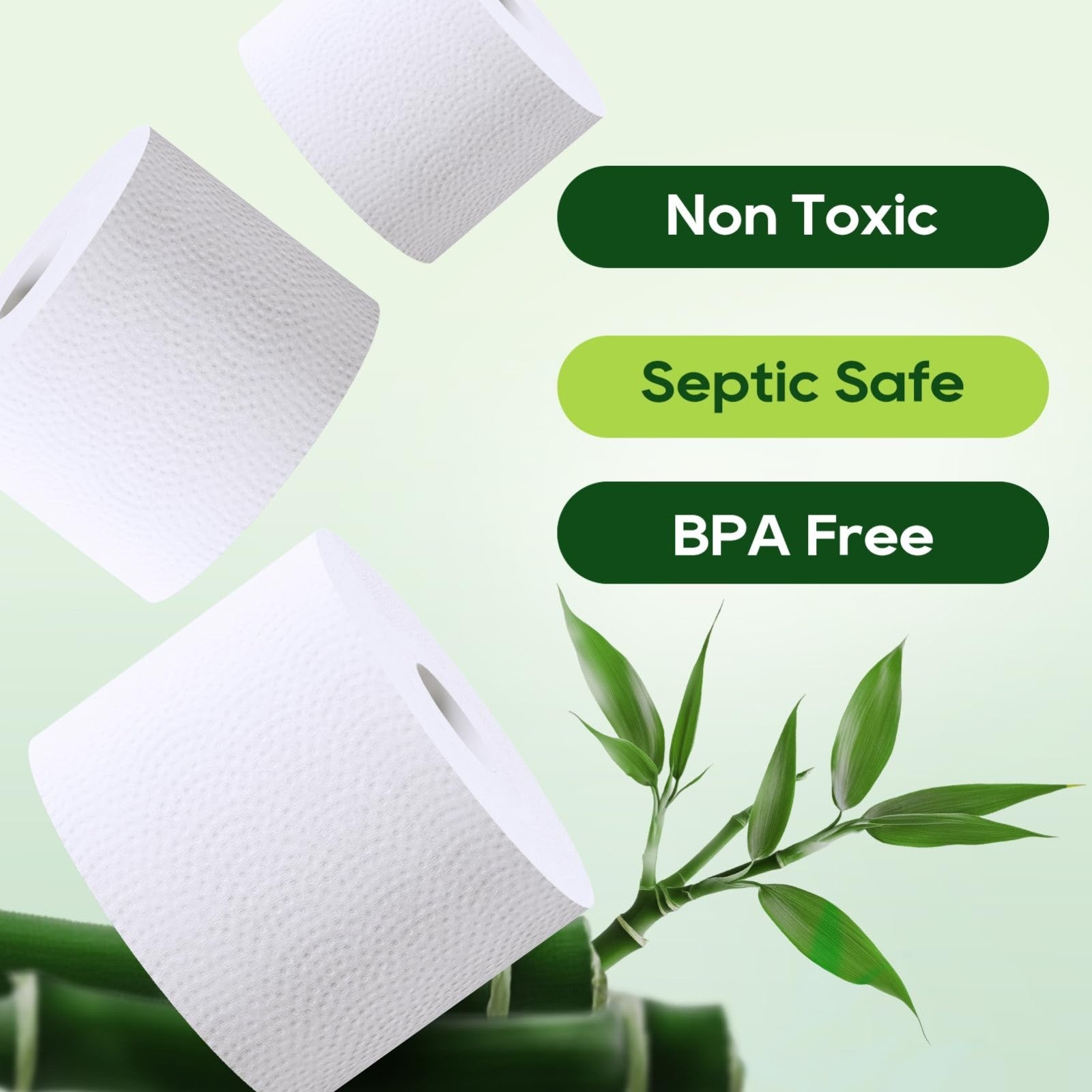 Bamboo Toilet Paper 2 Ply, 9 Mega Rolls, 320 Sheets   Soft, Absorbent, Septic Sa2