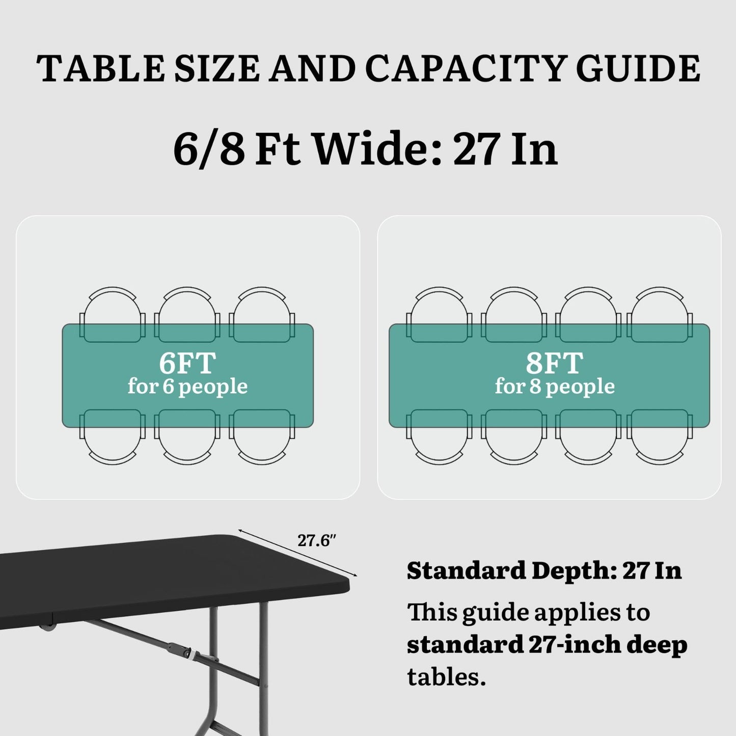 Heavy Duty 6ft Folding Table with Carrying Handle - Portable for Outdoor & Indoo8