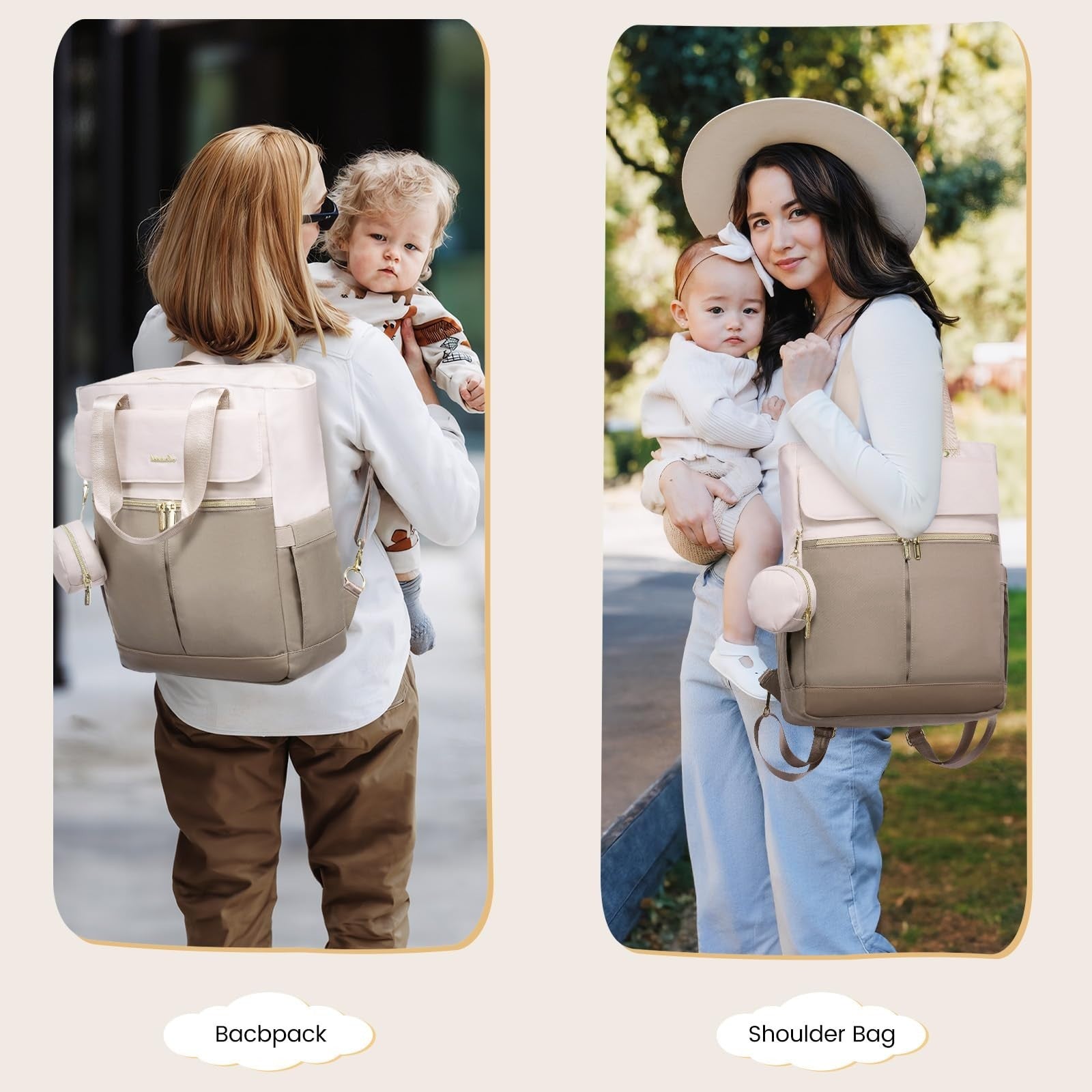 Diaper Bag Backpack Tote with Insulated Pockets & Changing Pad   Stylish & Funct2