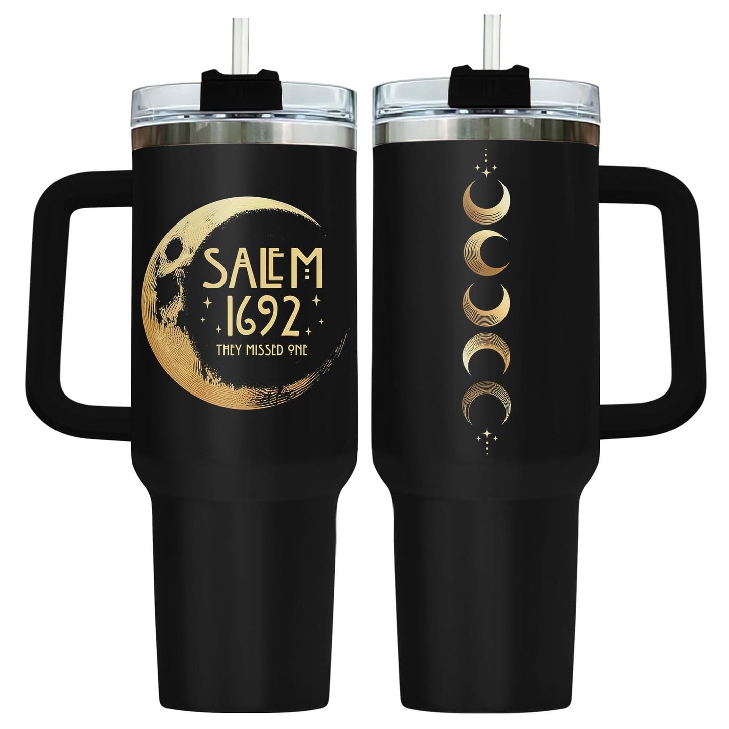 Spooky 40oz Tumbler with Handle & Straw   Insulated Cup for Halloween, Gifts for1
