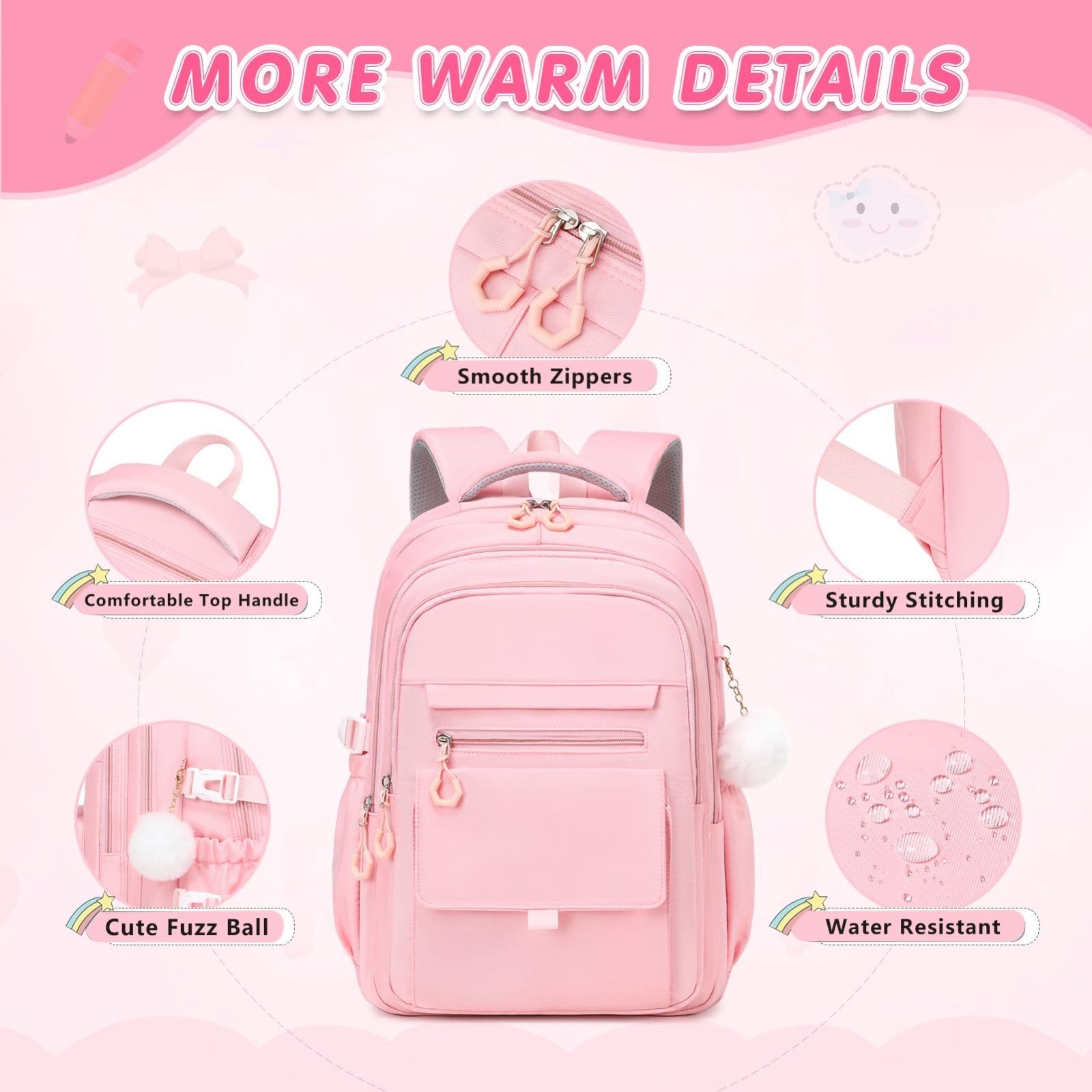 Stylish Girls Backpack Set with Lunch Box & Pencil Case   Perfect for School!3