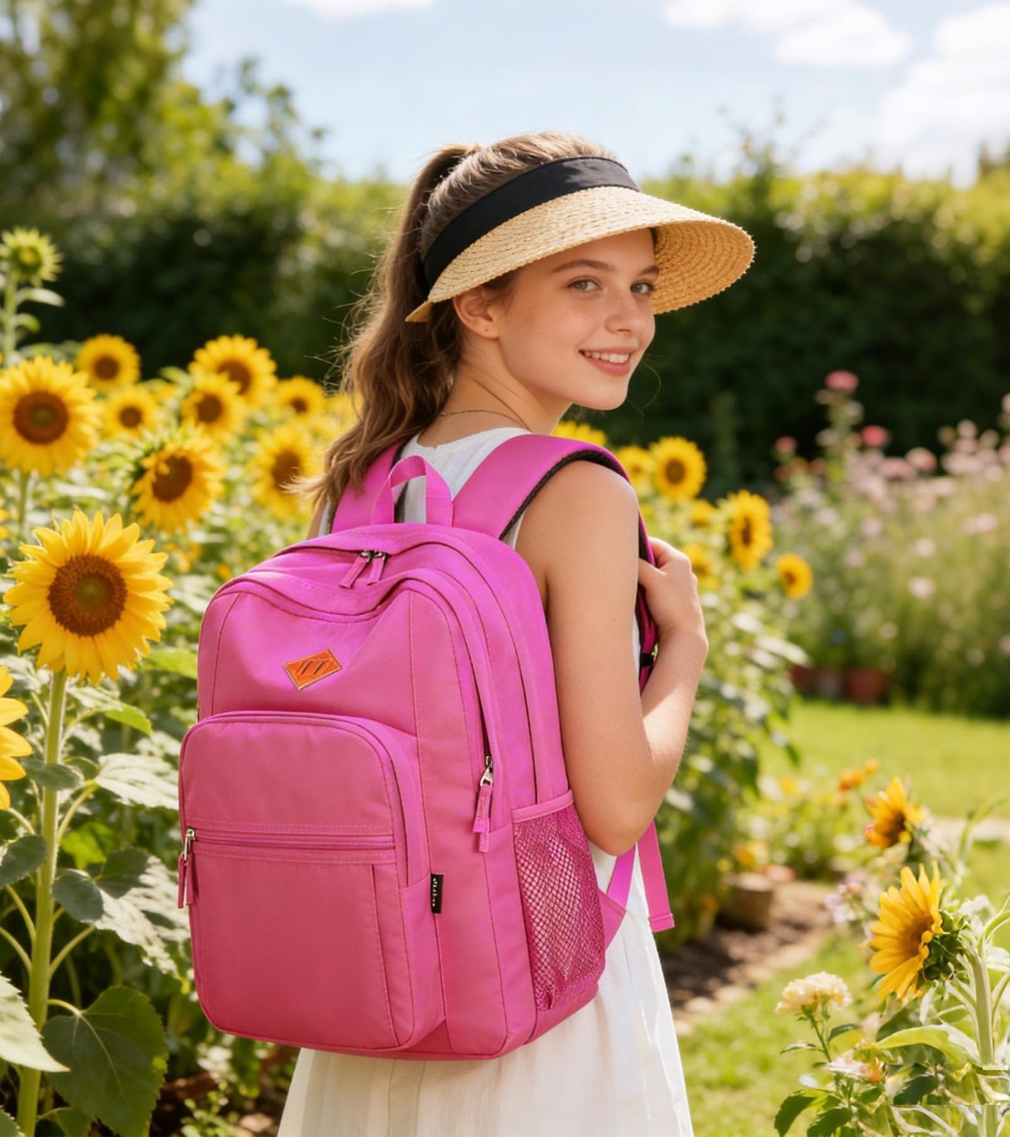 Solid Color Water Resistant Backpack for Girls & Women   School, College Bag (Ho2