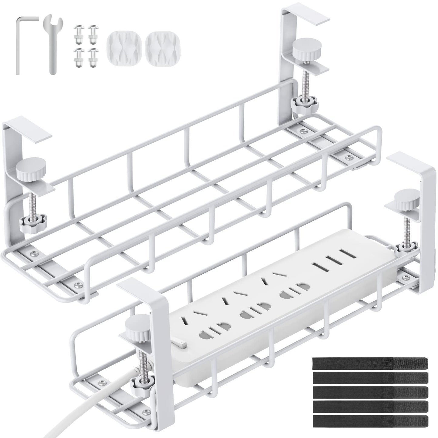 Under Desk Cable Management Tray   No Drill Heavy Duty Steel Rack, 31.5", 2 Pack1