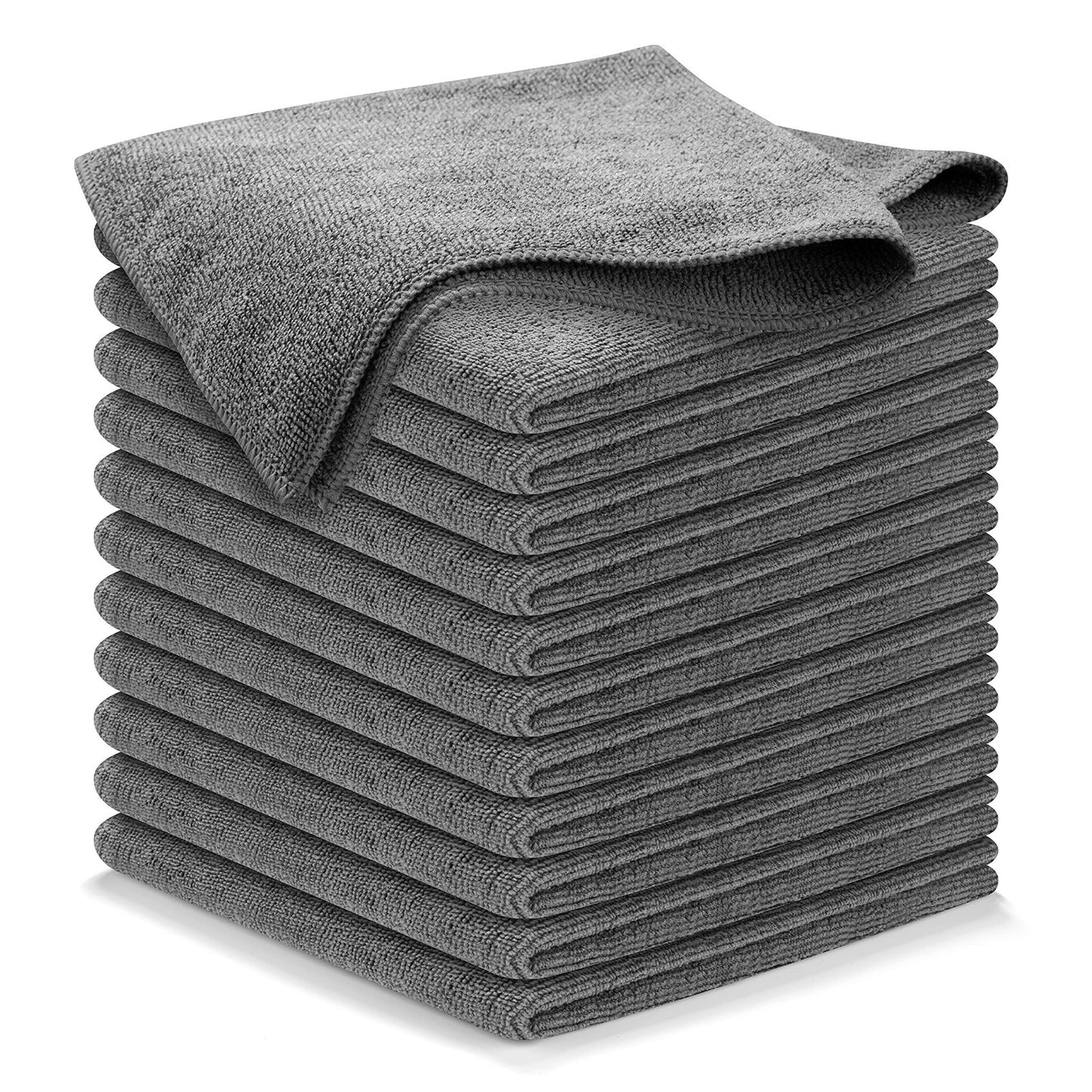 12 Pack Microfiber Cleaning Cloths 12.5"x12.5"   Ultra Absorbent, Streak Free, 11