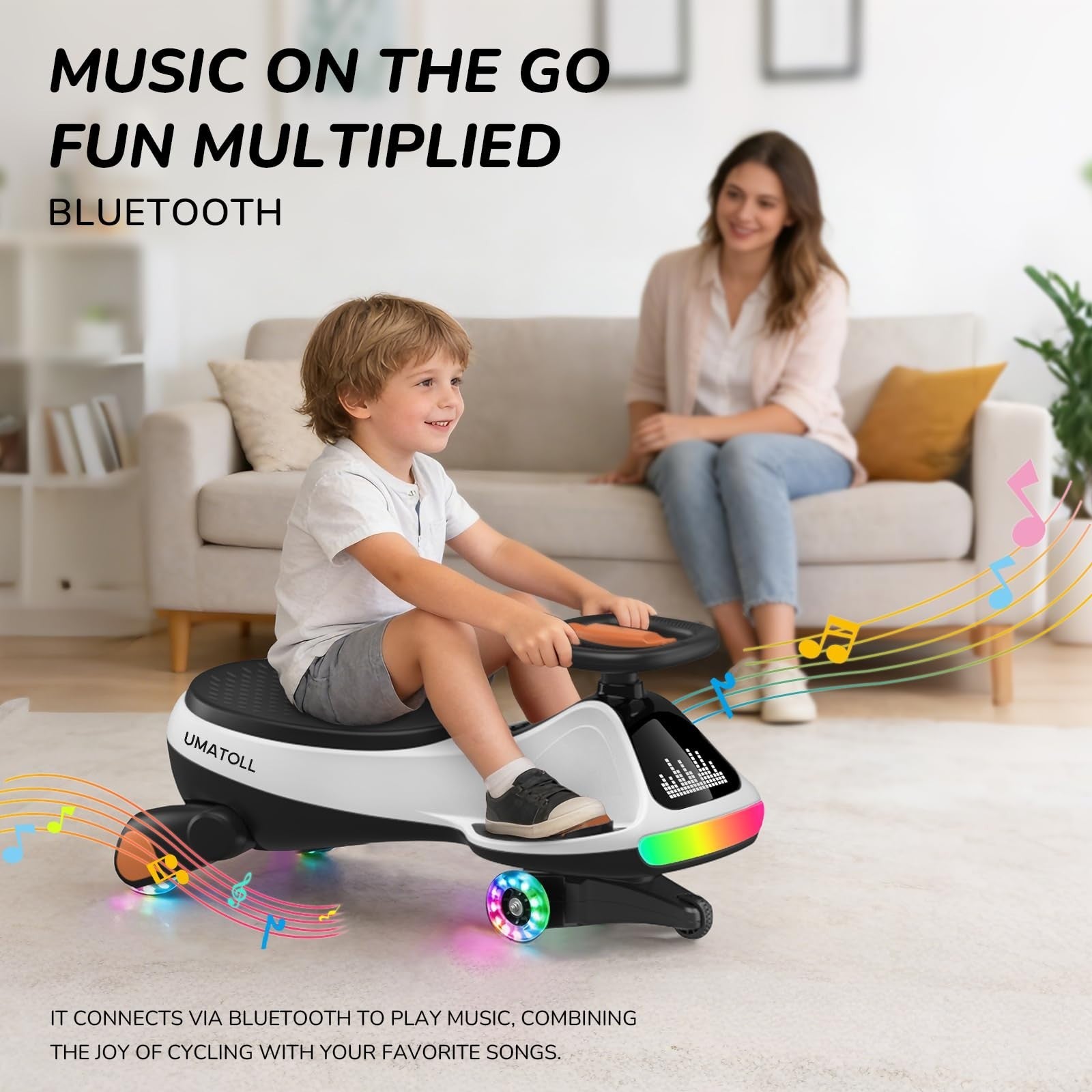 12V Electric Wiggle Car for Kids - Fun Ride-On Toy, Birthday Gift for Ages 3+3