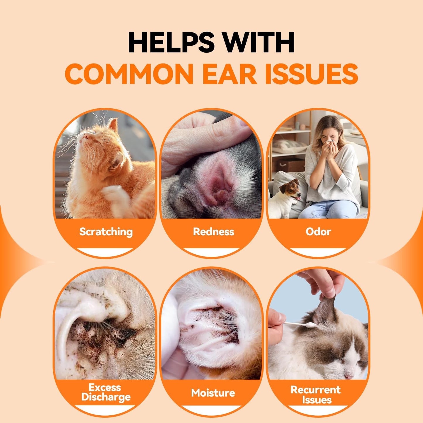 Dog Ear Cleaner Drops - Infection Treatment, Water-Based, Soothes Itching & Irri3