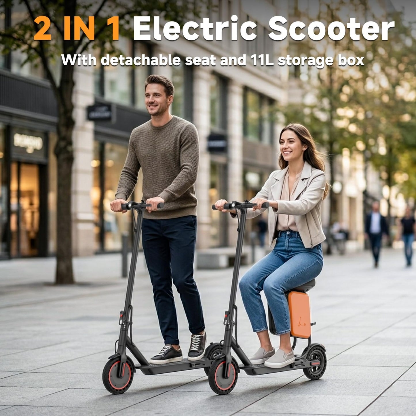 Electric Scooter 8.5''/10'' - 19/20MPH, 700/1000W Motor, 15/22 Miles Range, Port2