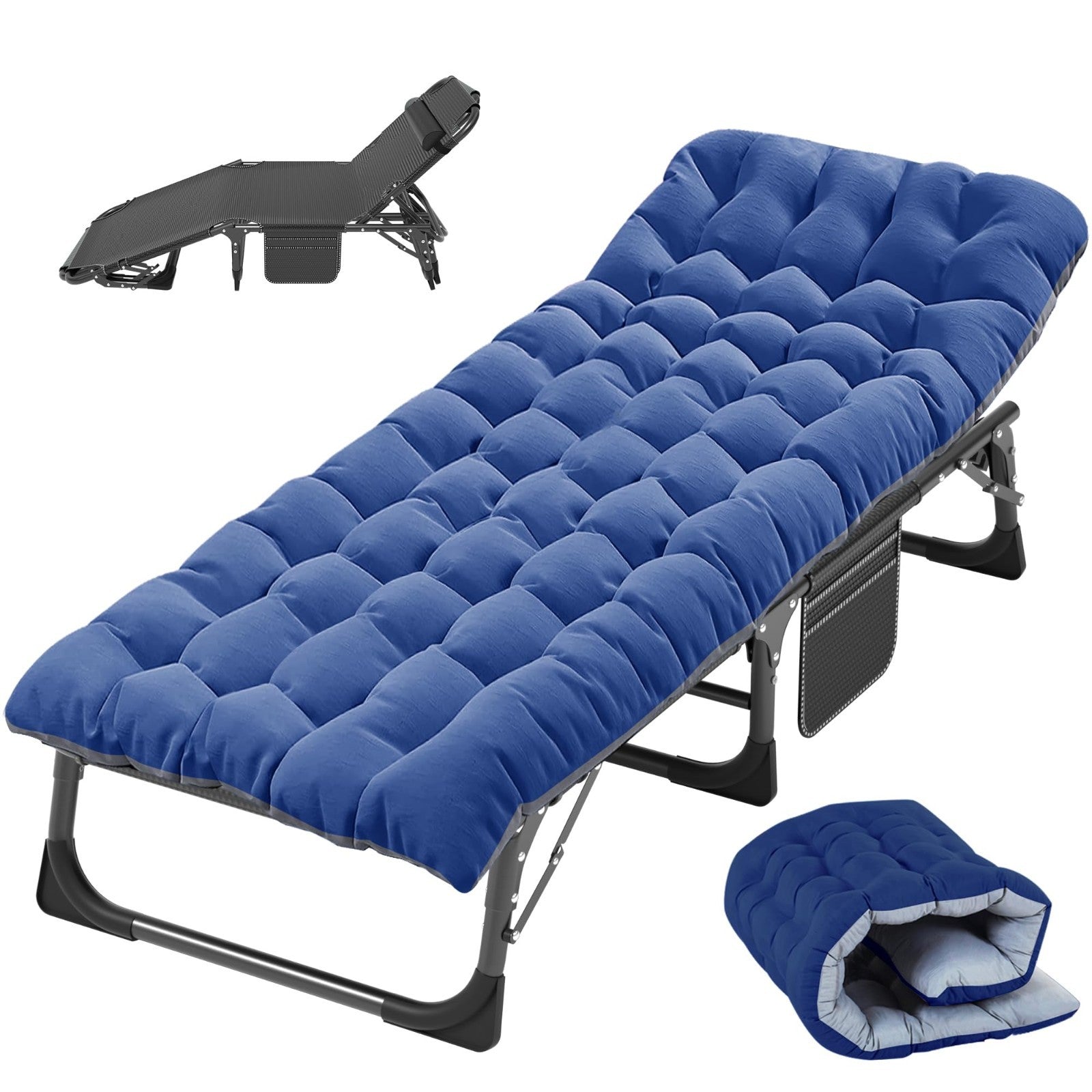 Folding Camping Cot for Adults   5 Position Adjustable Backrest & Padded Cushion1