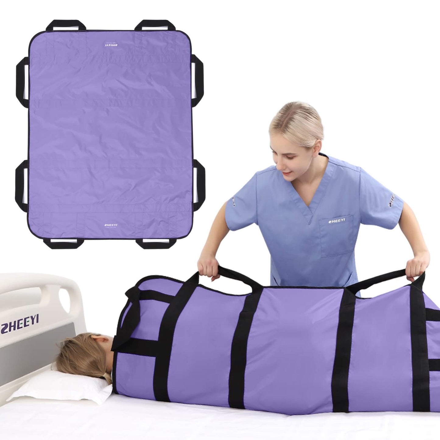 48x40 Bed Pad with Handles   Reusable Washable Patient Sheet for Lifting & Repos1