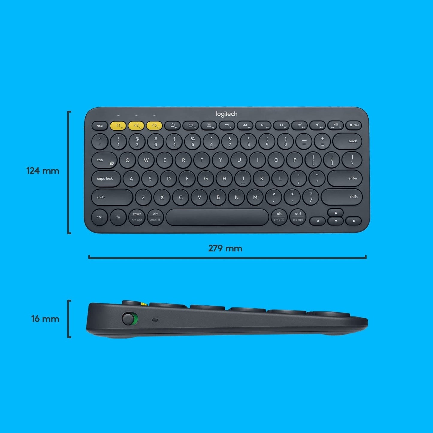 Multi-Device Bluetooth Keyboard, FLOW Cross-Computer Control, Easy-Switch 3 Devi7