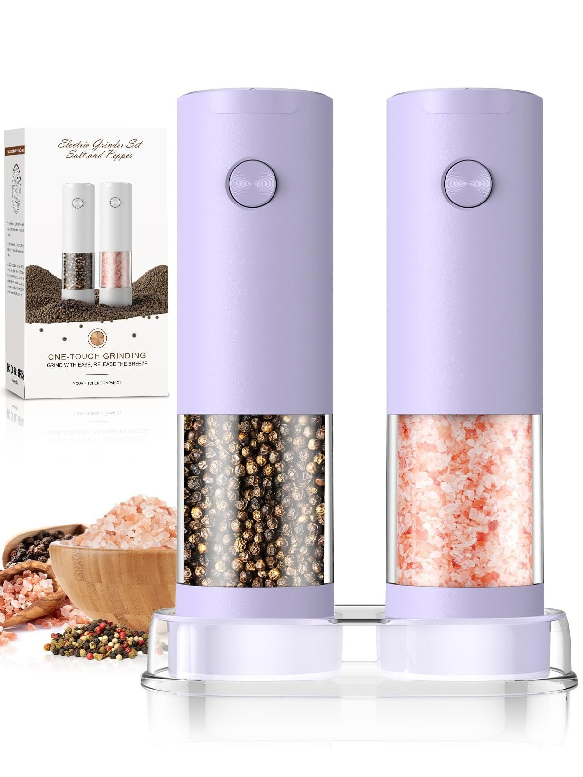 Automatic Salt and Pepper Grinder Set   Adjustable Coarseness, Kitchen Accessori1