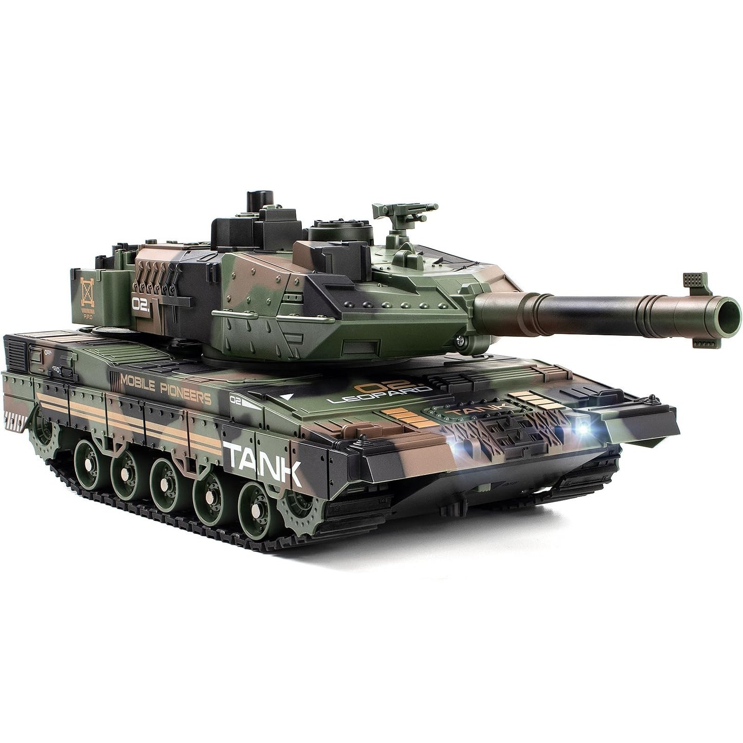 1:24 Scale Remote Control Army Tank - 360° Turret, BB Shooting, All-Terrain Clim1