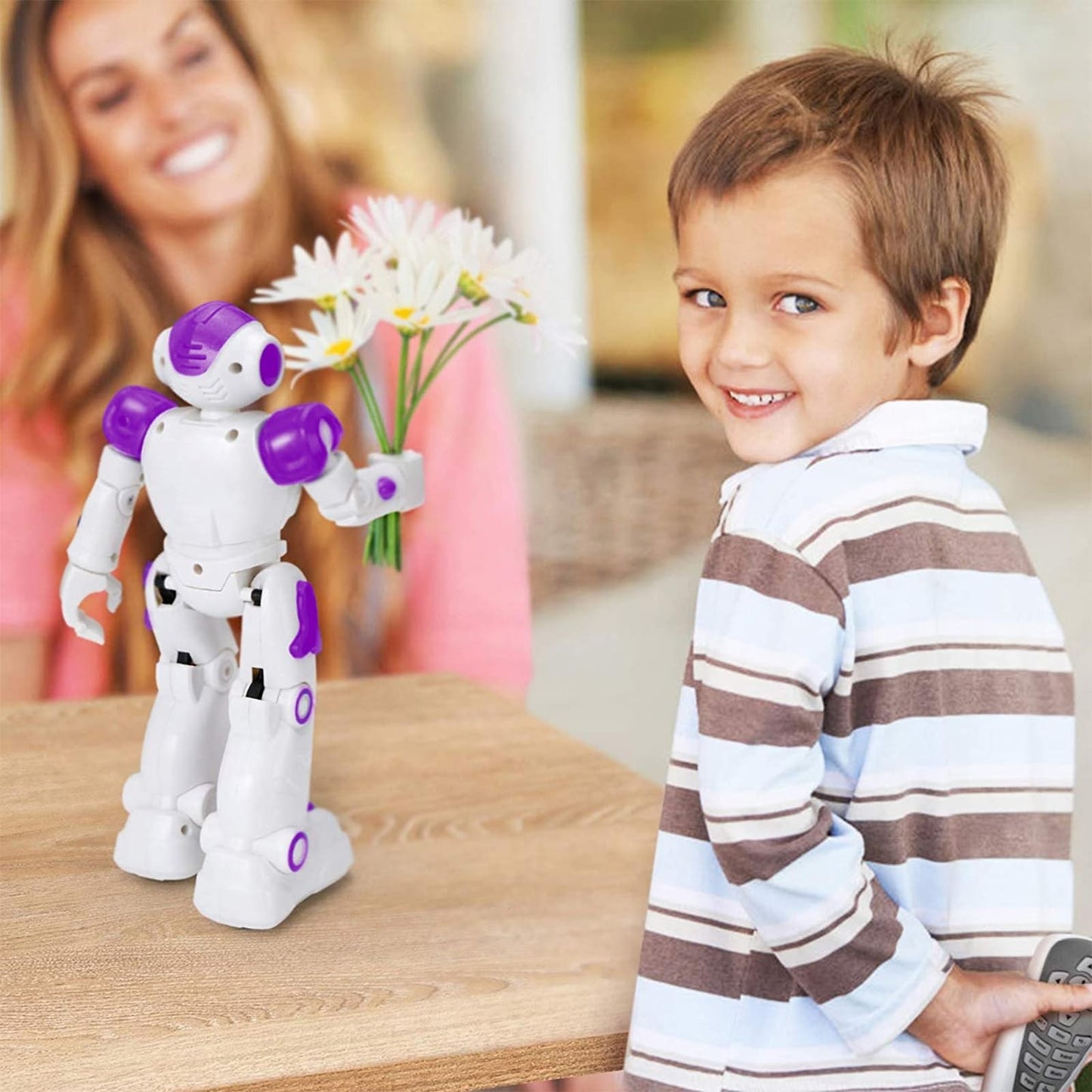 Programmable RC Robot Toy for Kids   Gesture Control Smart Robot, Ages 3 8, Purp2