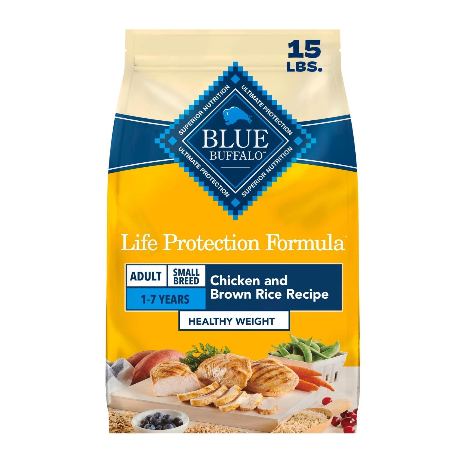 Healthy Weight Small Dog Food   Blue Buffalo Life Protection, 15 lb, Grain Free,1