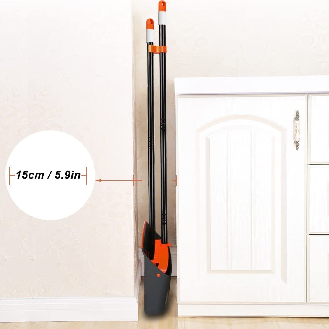 52" Long Handle Broom and Dustpan Set - Upright Stand for Home, Kitchen, Office5
