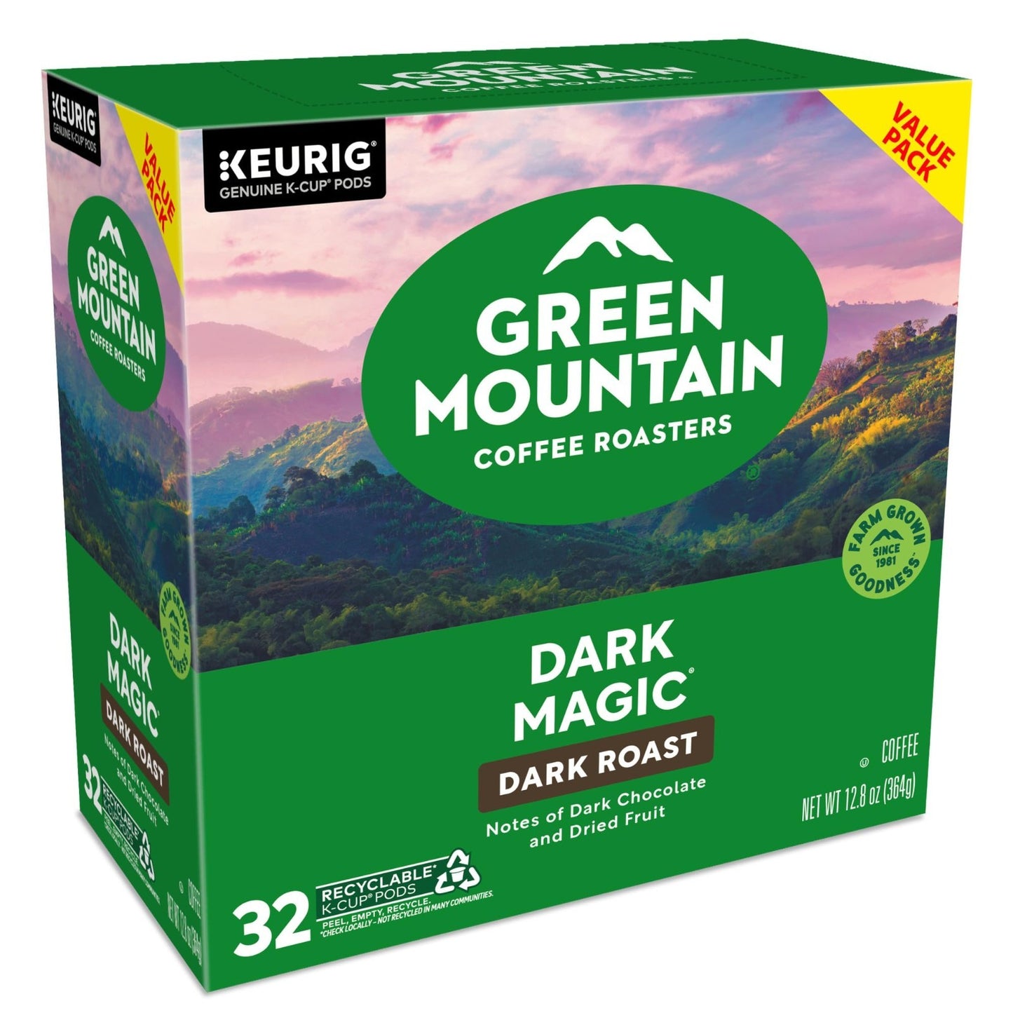 Dark Magic Dark Roast Coffee K Cup Pods, Single Serve, 32 Count, Gourmet Brew16