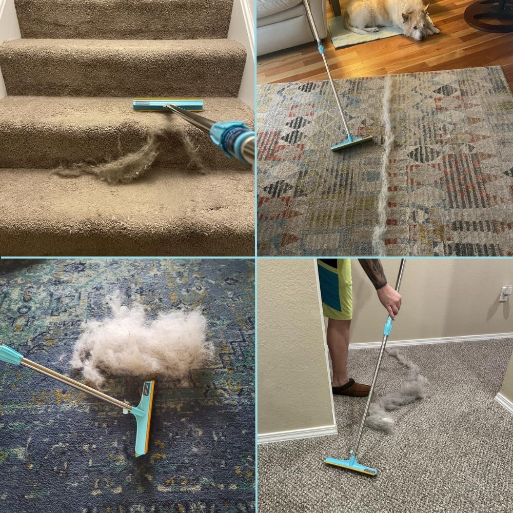Carpet Rake for Pet Hair Removal - 60" Telescopic Handle, Easy Clean Tool5