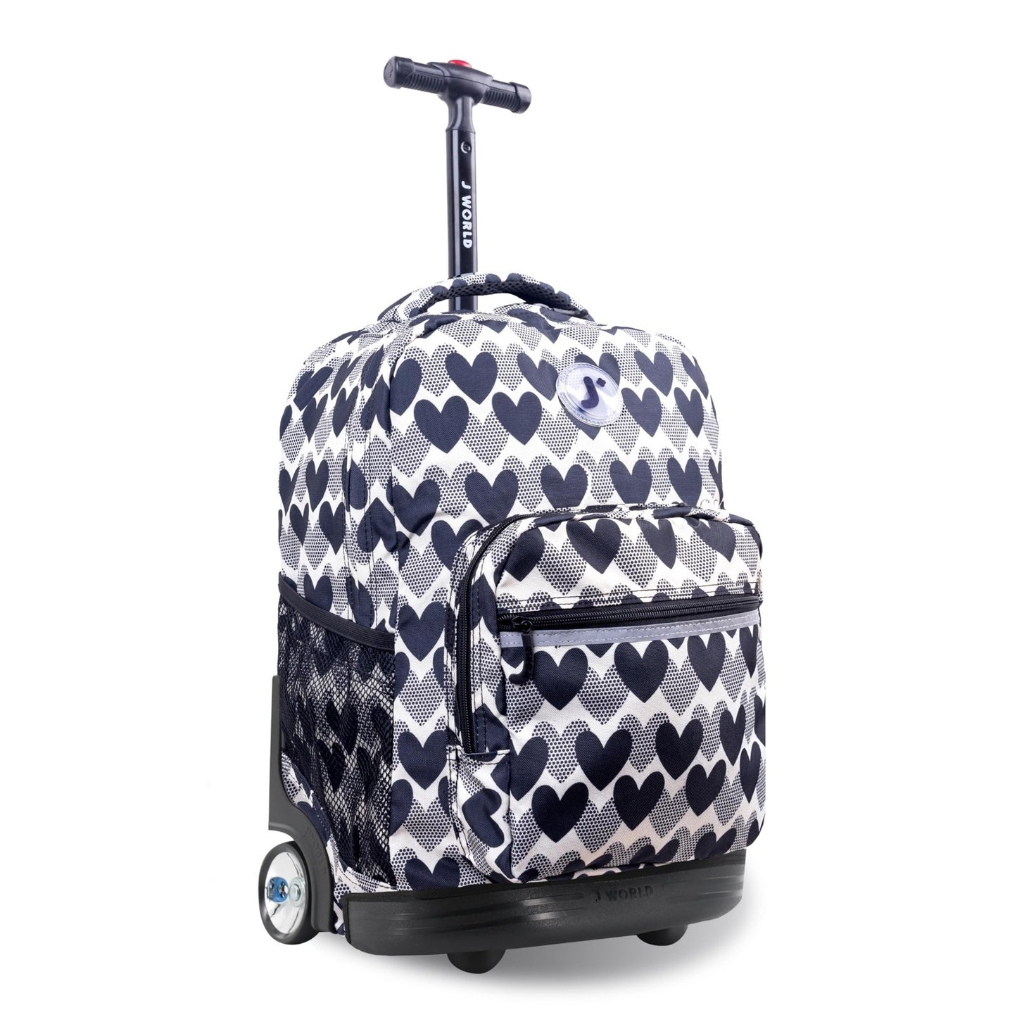 Rolling Backpack with Wheels, Heart Dot Design, Lightweight Travel Bag, School B1