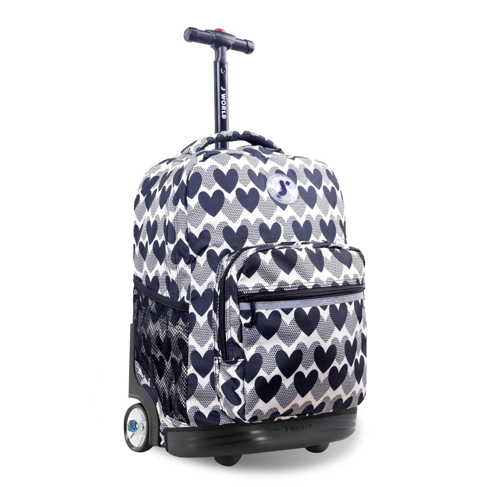 Rolling Backpack with Wheels, Heart Dot Design, Lightweight Travel Bag, School B1
