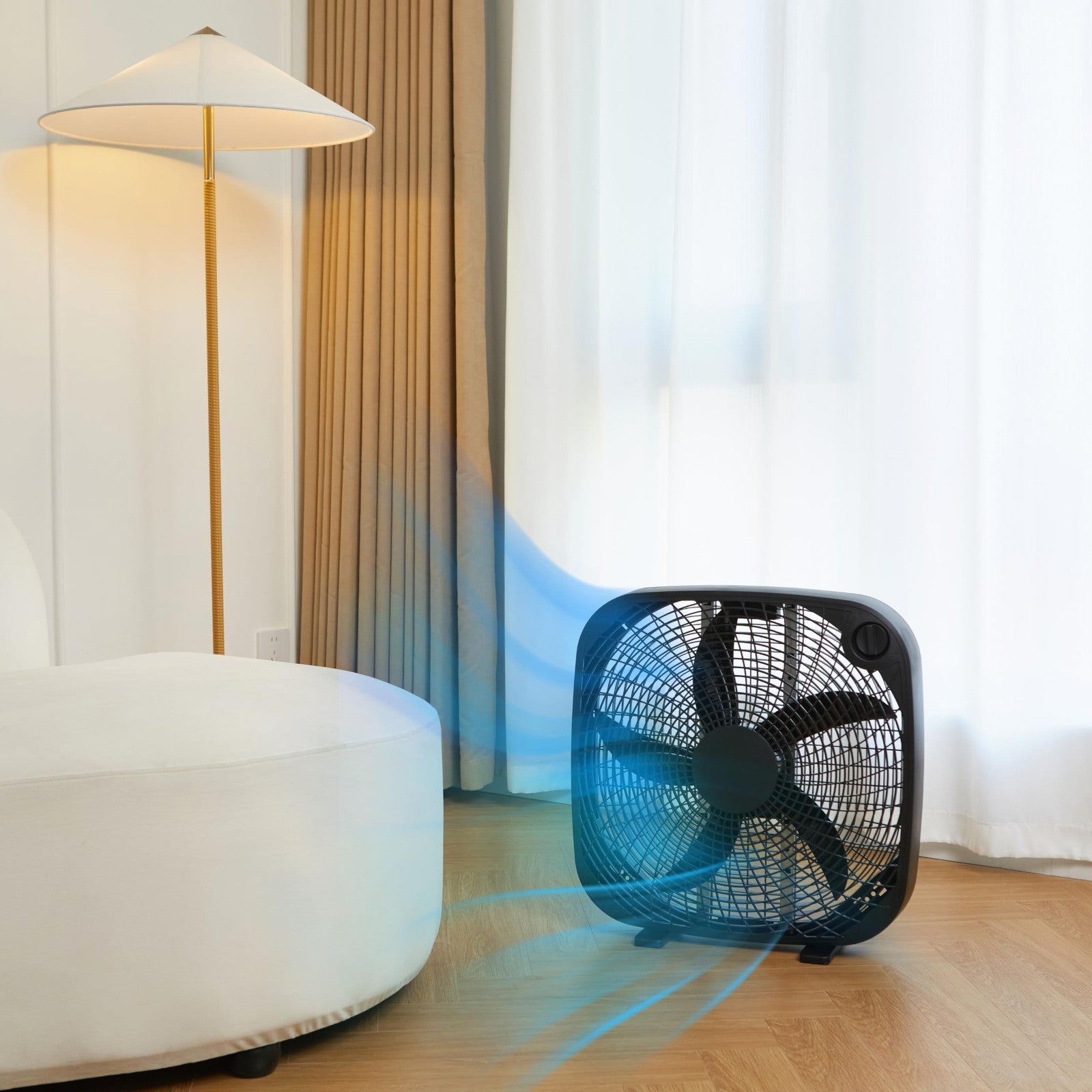 3 Speed Portable Box Fan with Carry Handle, Powerful Airflow, 20 Inch, Lightweig4