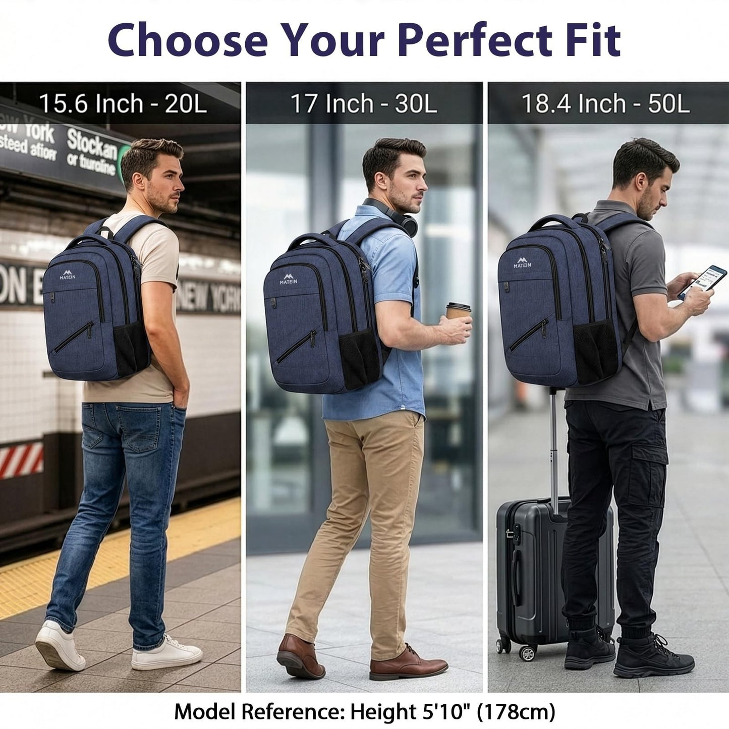 Large 17" Laptop Backpack for Men, Travel Work Bookbag, Carry On Rucksack7