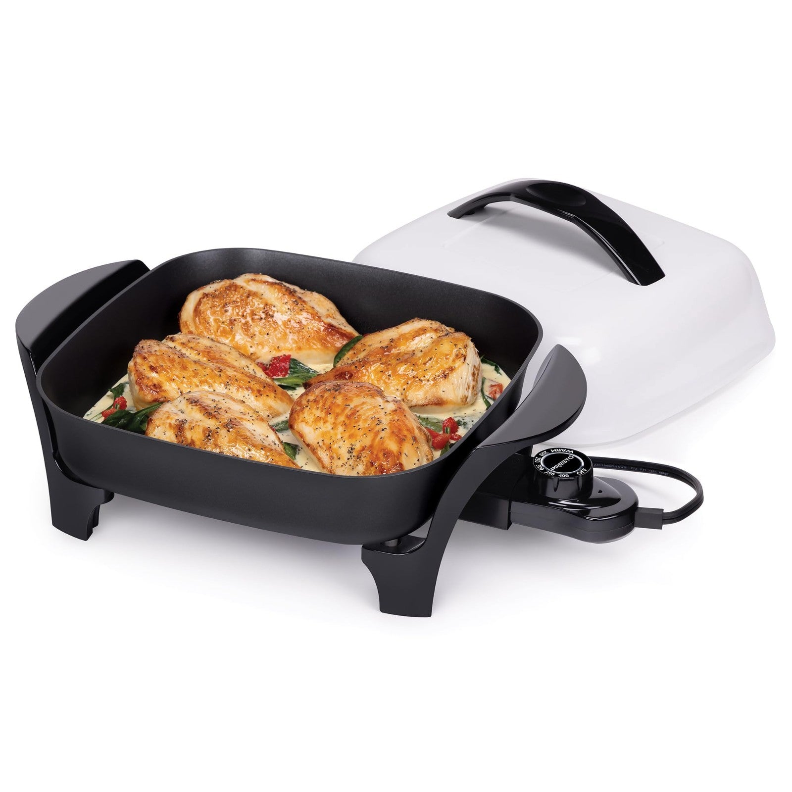 11-Inch Electric Skillet Non-Stick Cooking Pan, Adjustable Temperature, Easy Cle6