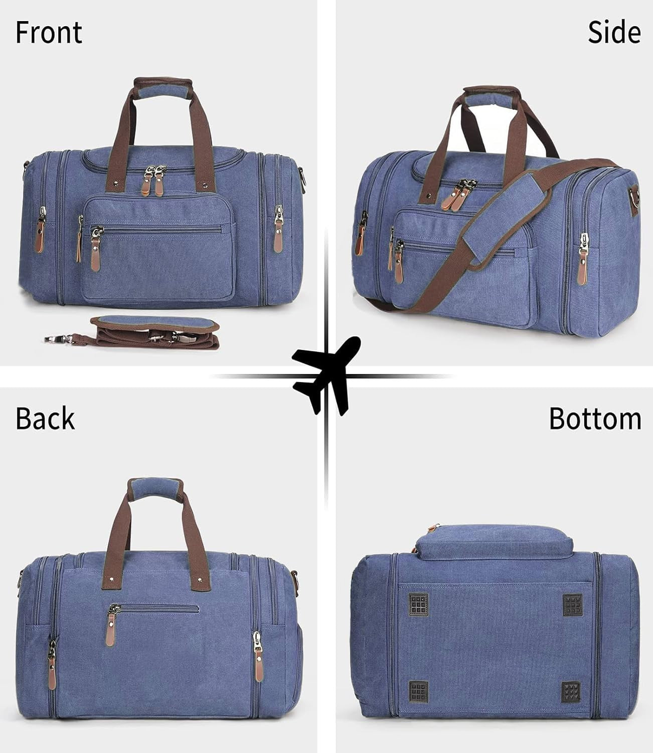 Large Canvas Duffle Bag - Outdoor Shoulder Tote, Overnight Travel Luggage, Weeke2