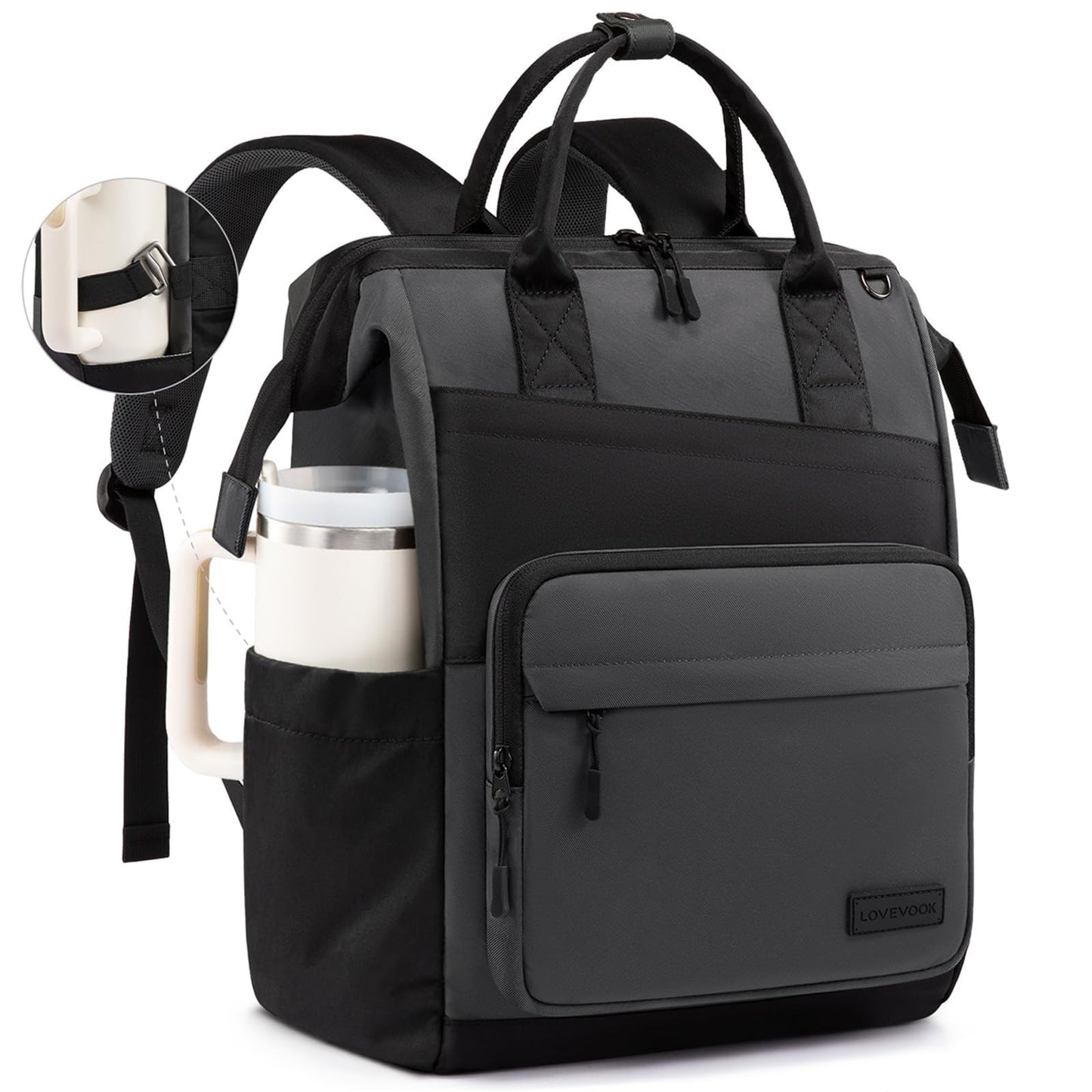 Stylish 15.6" Laptop Backpack for Women   Water Resistant Travel Bag, Large Capa1