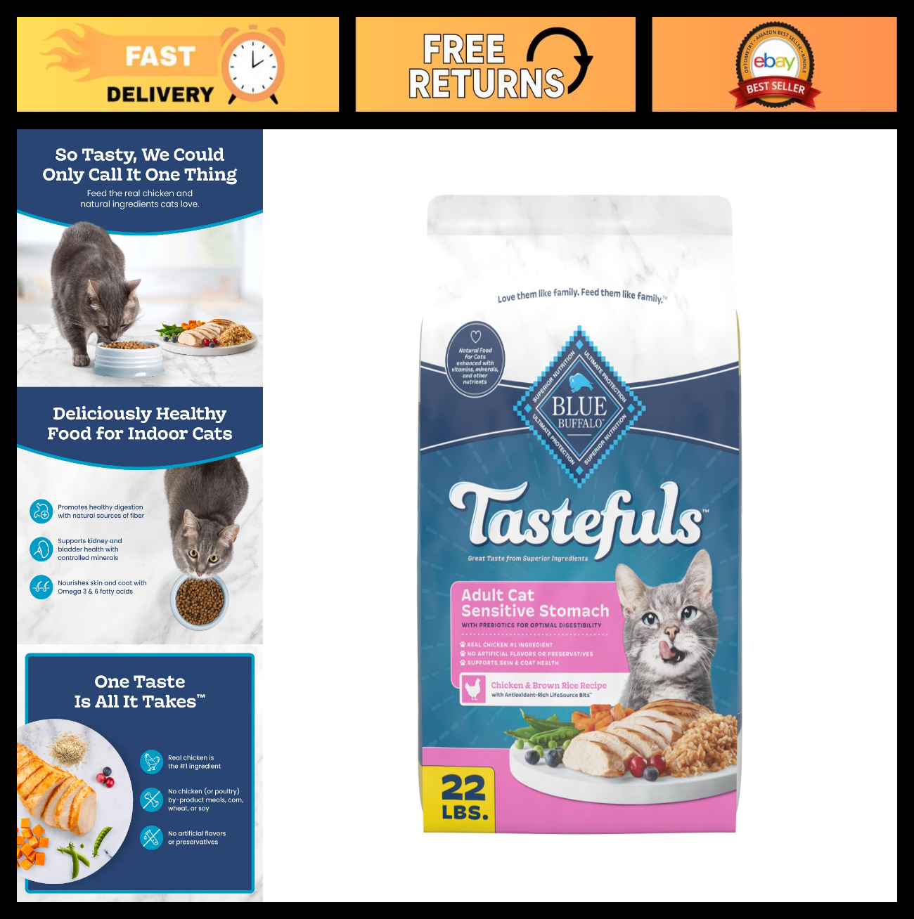 Indoor Dry Cat Food   Chicken Flavor, 22 lb   Healthy & Nutritious for Adult Cat0