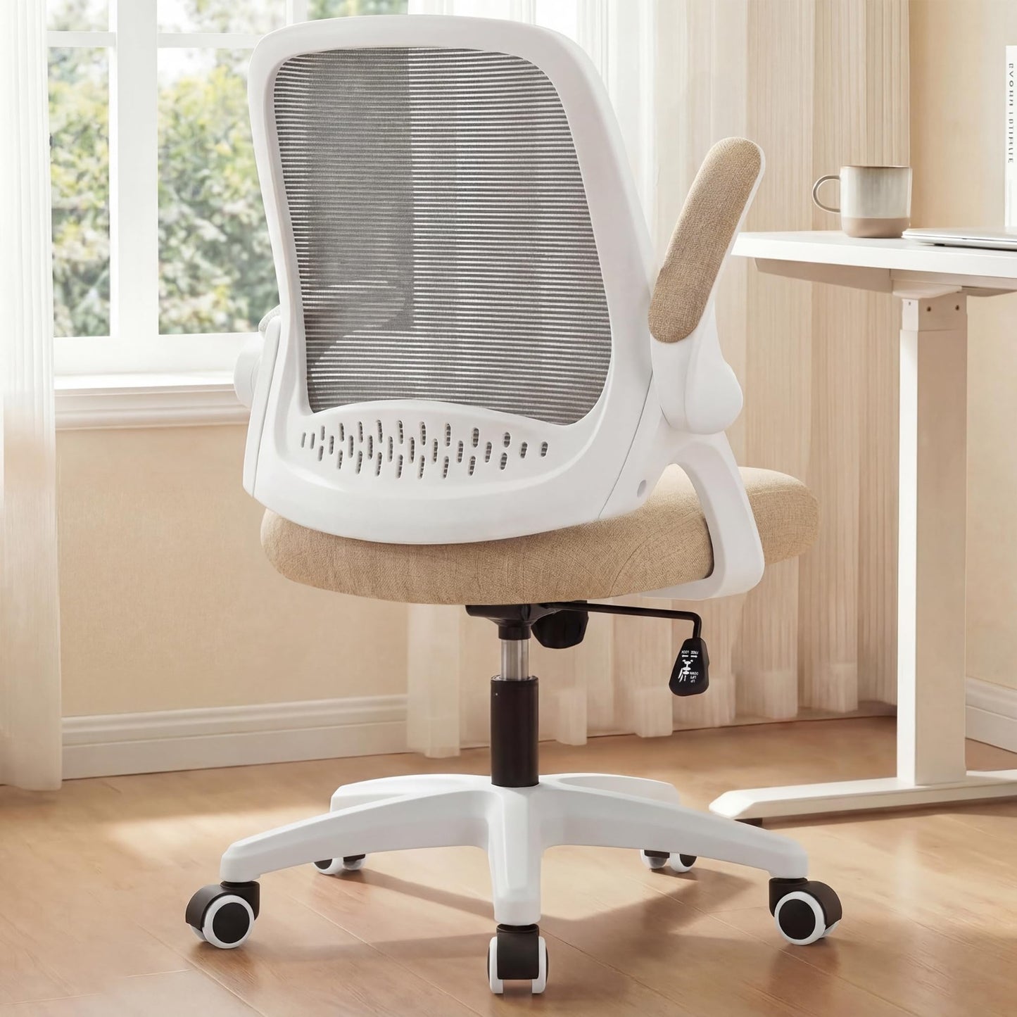 Ergonomic Mesh Office Desk Chair with Flip Up Armrests, Lumbar Support, Height A1