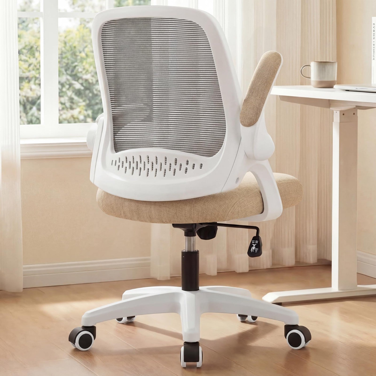 Ergonomic Mesh Office Desk Chair with Flip Up Armrests, Lumbar Support, Height A1