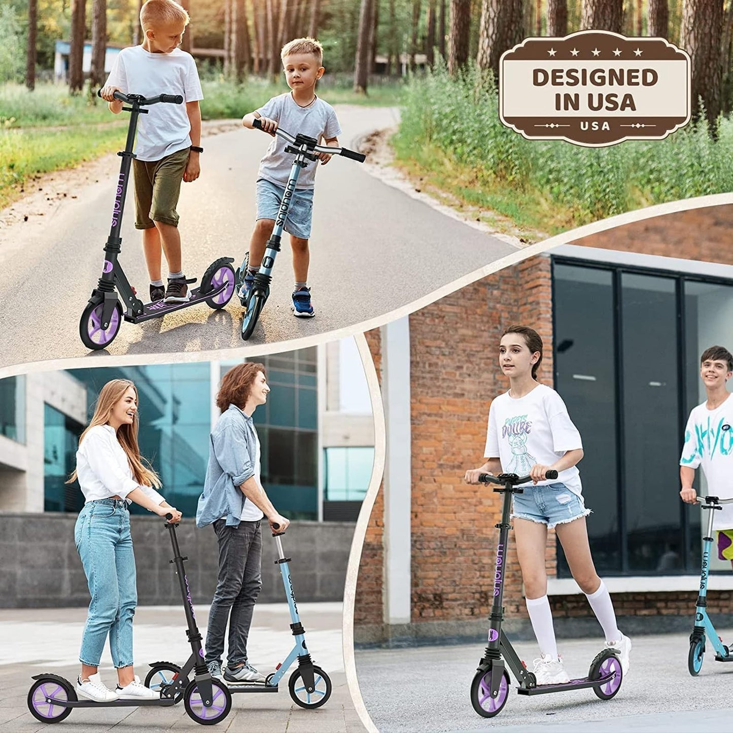Kick Scooter for Kids, Teens & Adults - 8" Big Wheels, 240lb Weight Capacity3