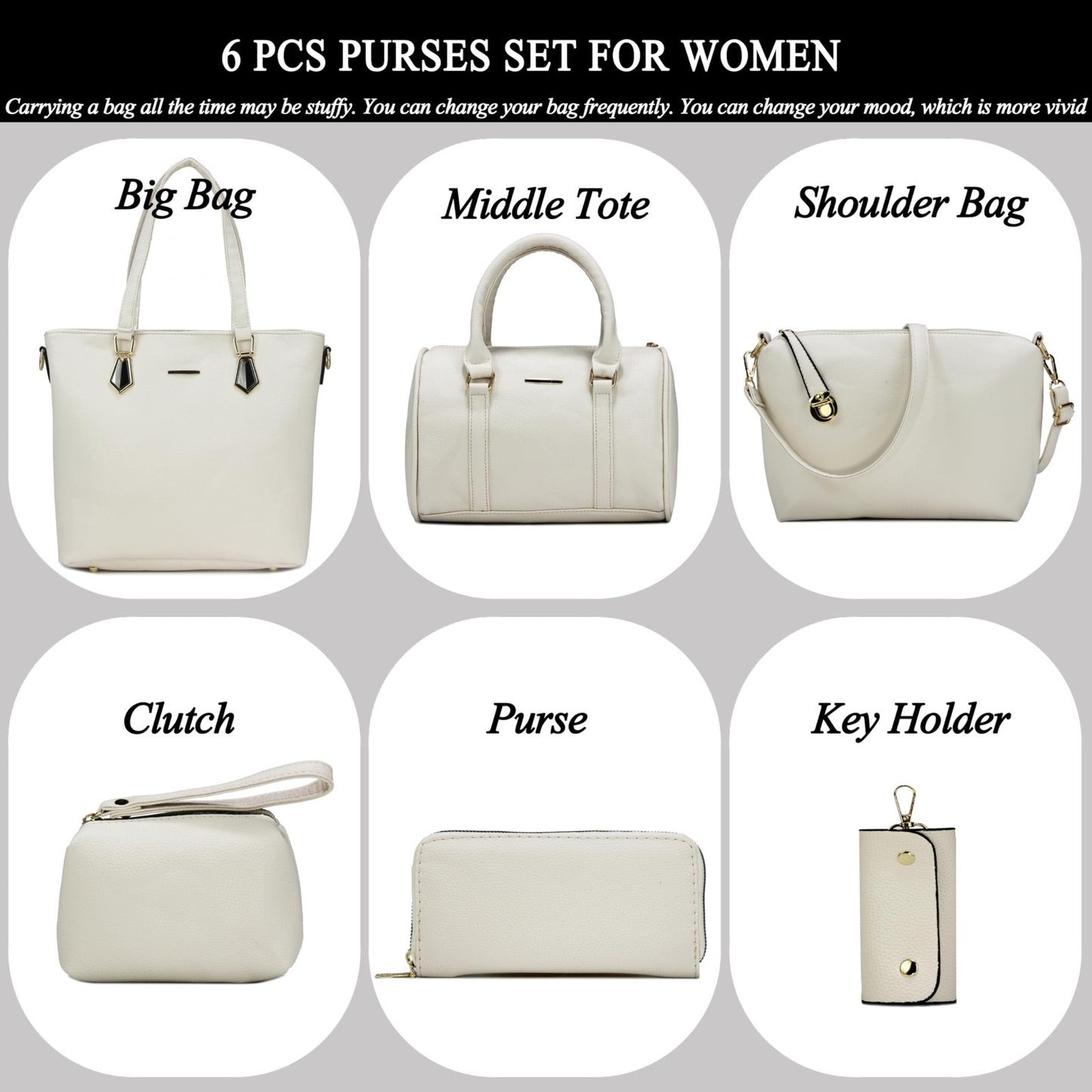 Stylish Designer Handbags for Women - Satchel Tote Shoulder Bag, Top Handle2